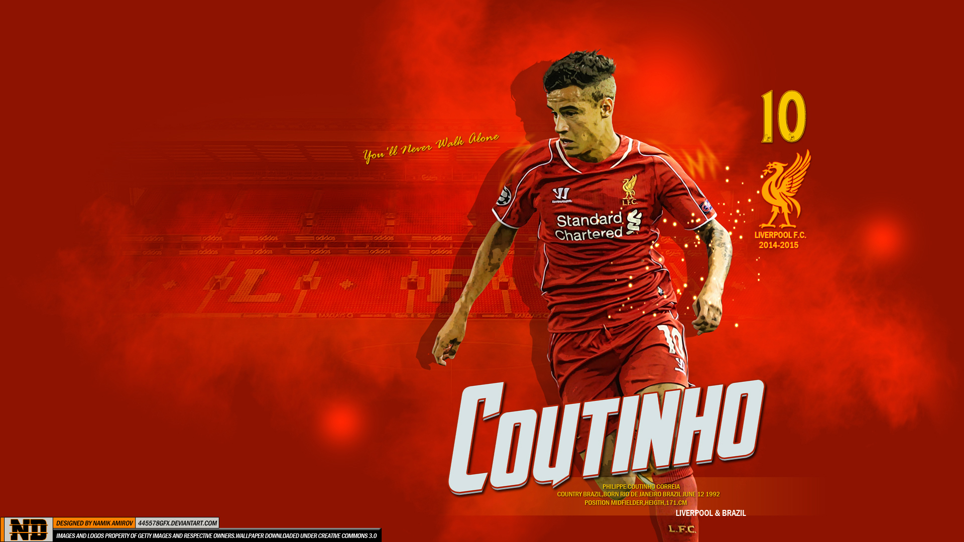Laden Sie das Sport, Fußball, Fc Liverpool, Philippe Coutinho-Bild kostenlos auf Ihren PC-Desktop herunter