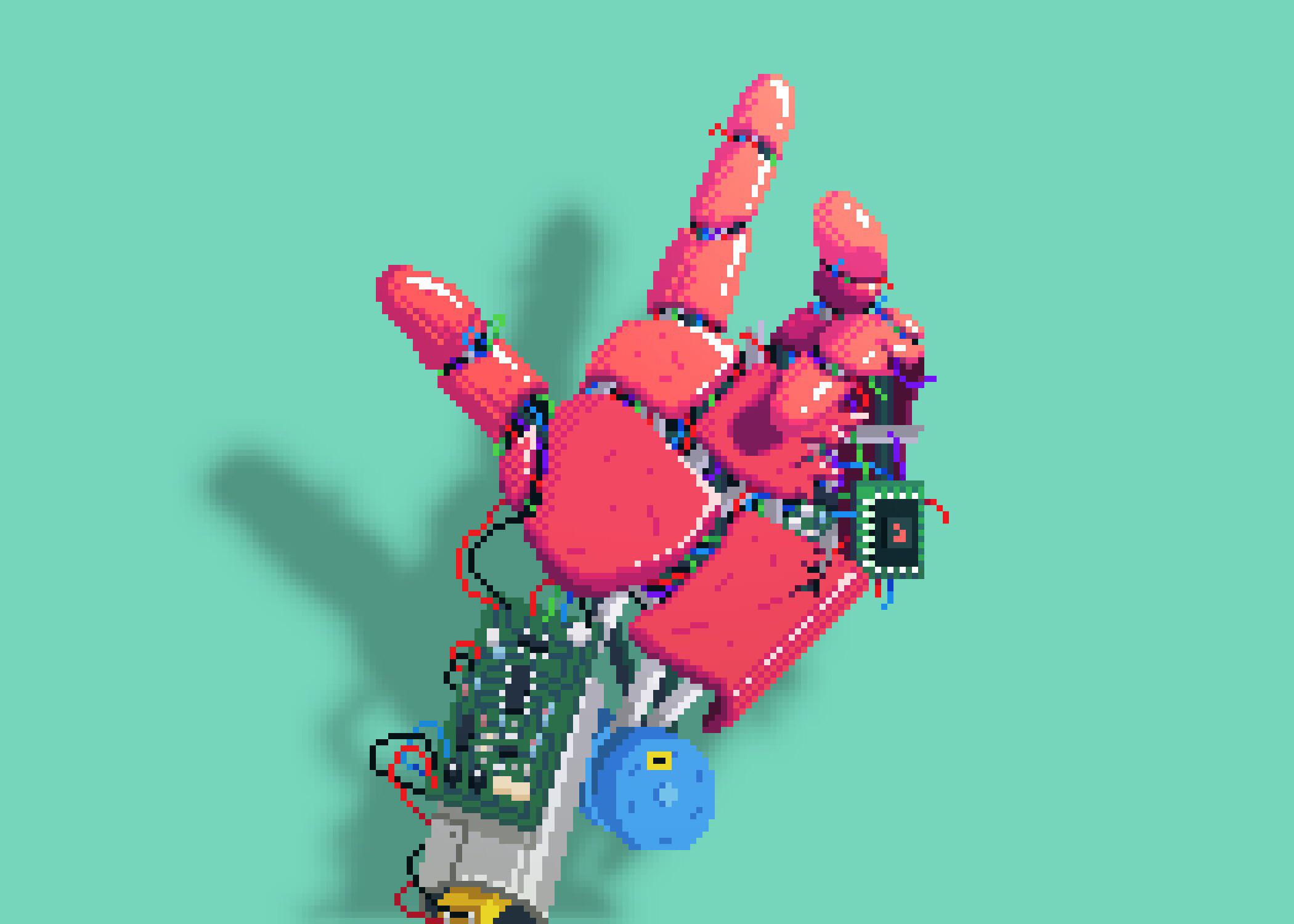 Скачати мобільні шпалери Робот, Художній, Pixel Art безкоштовно.