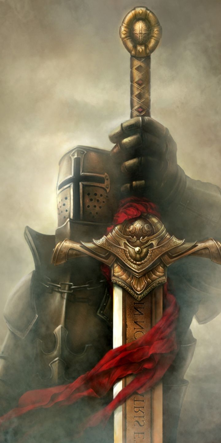 Download mobile wallpaper Fantasy, Warrior, Knight, Sword for free.