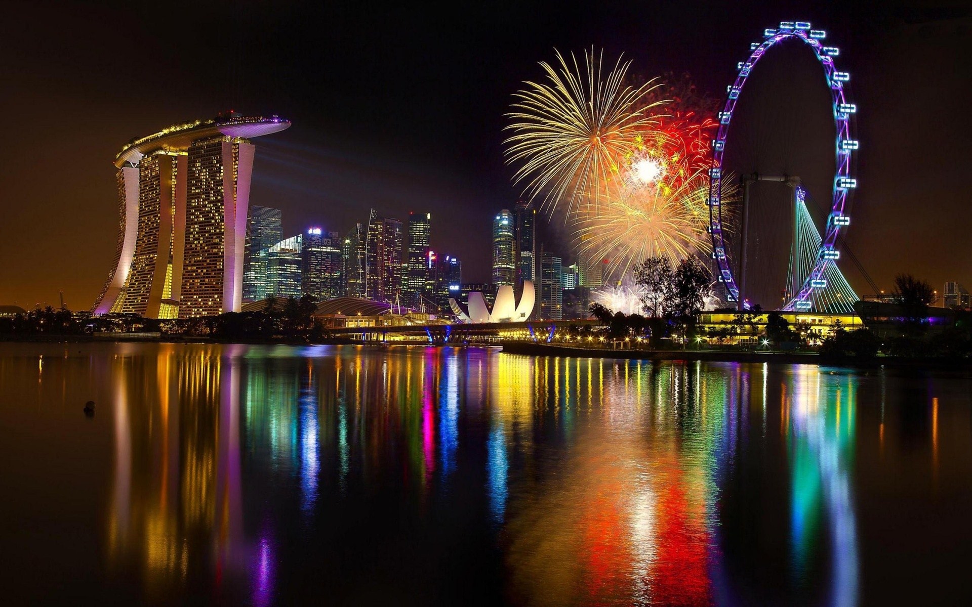 622300 Bild herunterladen menschengemacht, marina bay sands, nacht, singapur - Hintergrundbilder und Bildschirmschoner kostenlos