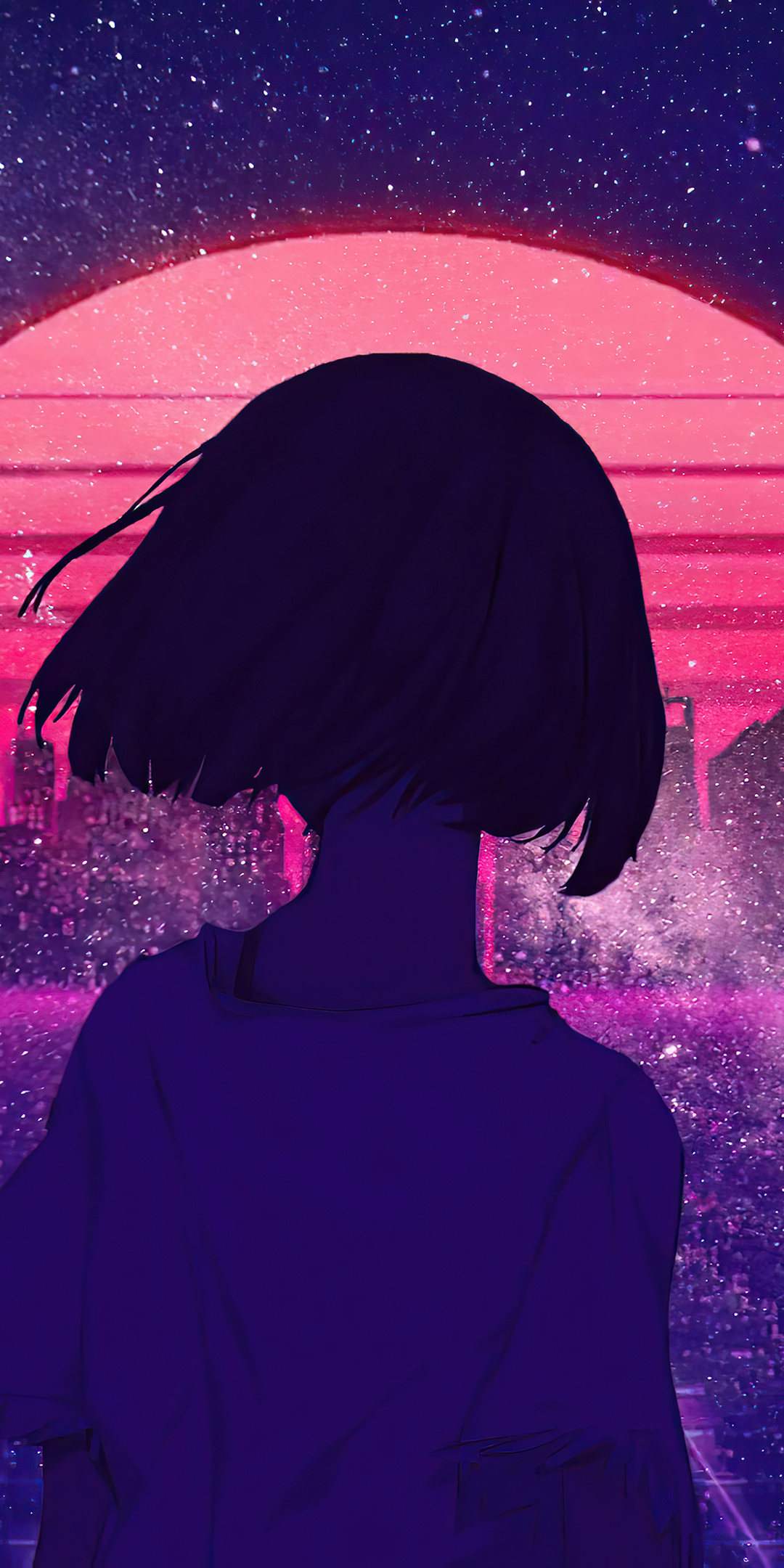 Download mobile wallpaper Anime, Girl, Synthwave, Retro Wave for free.
