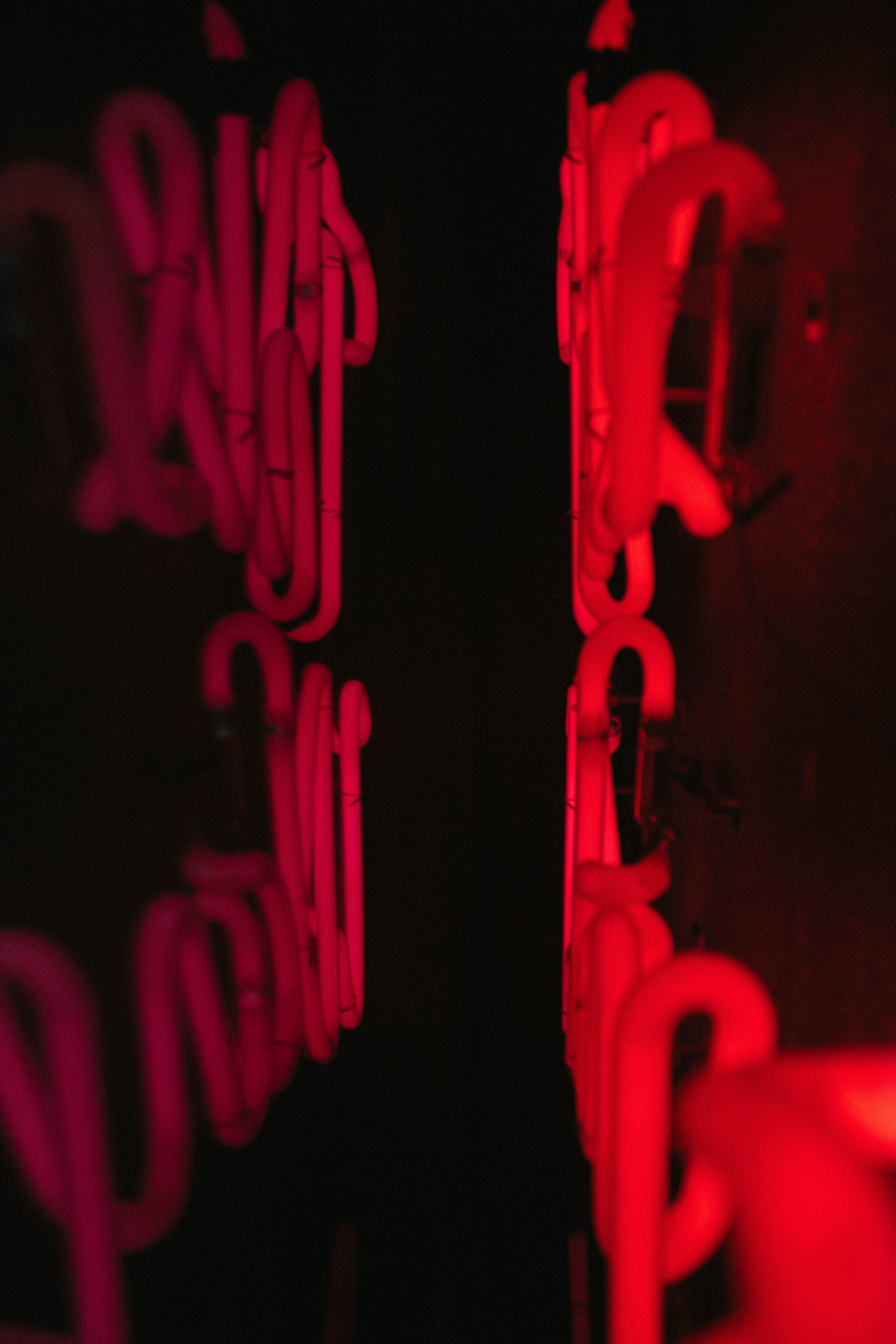 letters, black, neon, red, dark, glow HD wallpaper