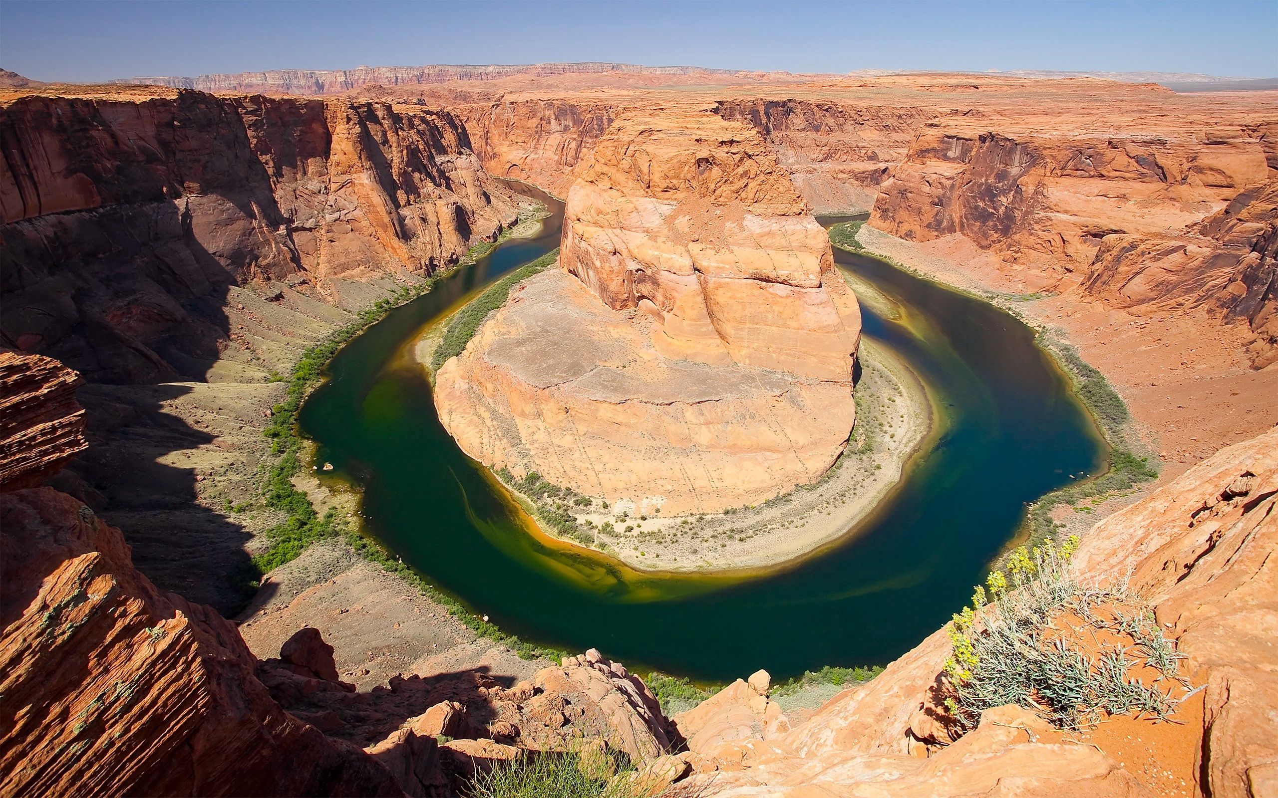 73459 скачать картинку каньон, природа, вода, река, пустыня, окружность - обои и заставки бесплатно