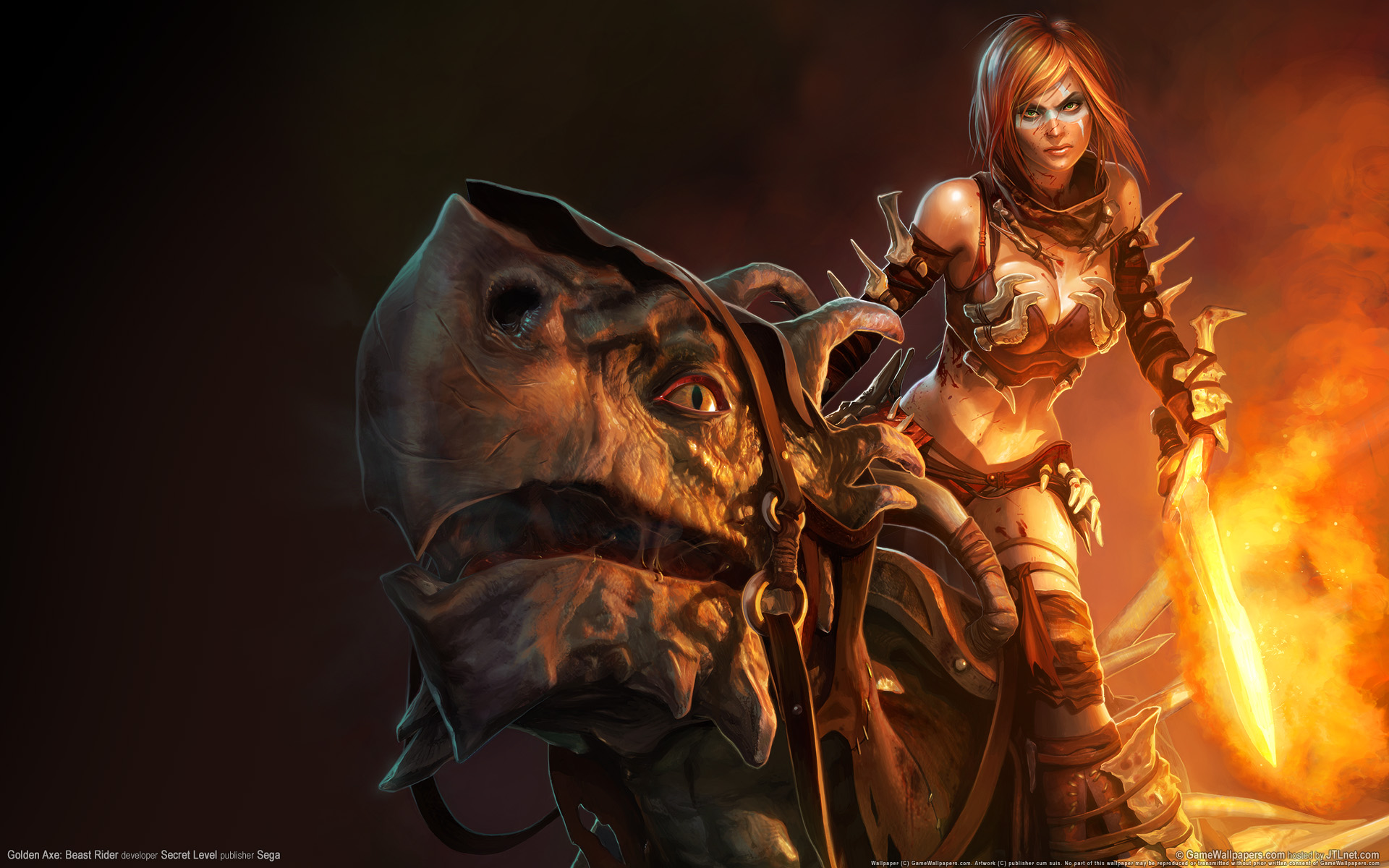 277611 descargar fondo de pantalla videojuego, golden axe: beast rider, llamarada de tyris, mujer guerrera, golden axe: protectores de pantalla e imágenes gratis