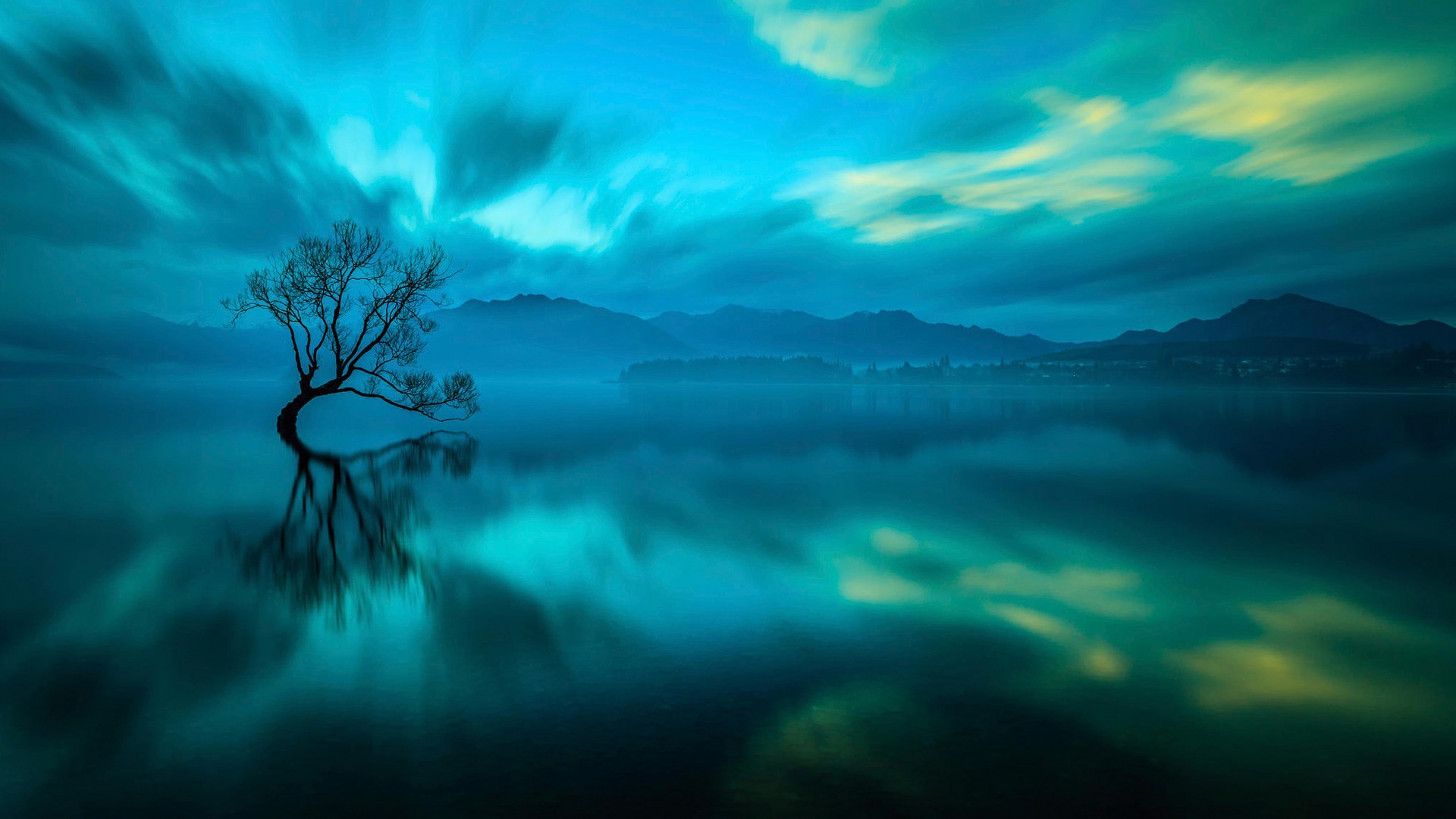 Download mobile wallpaper Sky, Lake, Reflection, Earth for free.