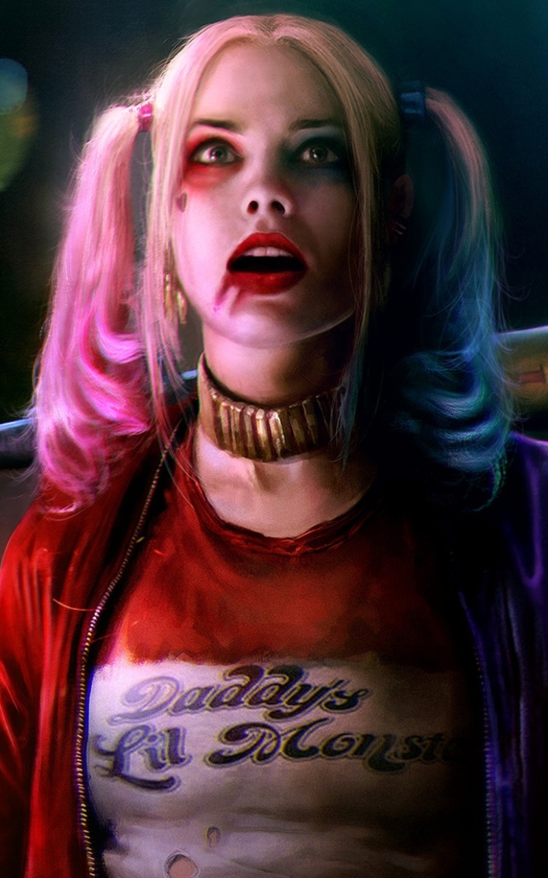 Download mobile wallpaper Blonde, Collar, Movie, Harley Quinn, Dc Comics, Suicide Squad, Margot Robbie for free.