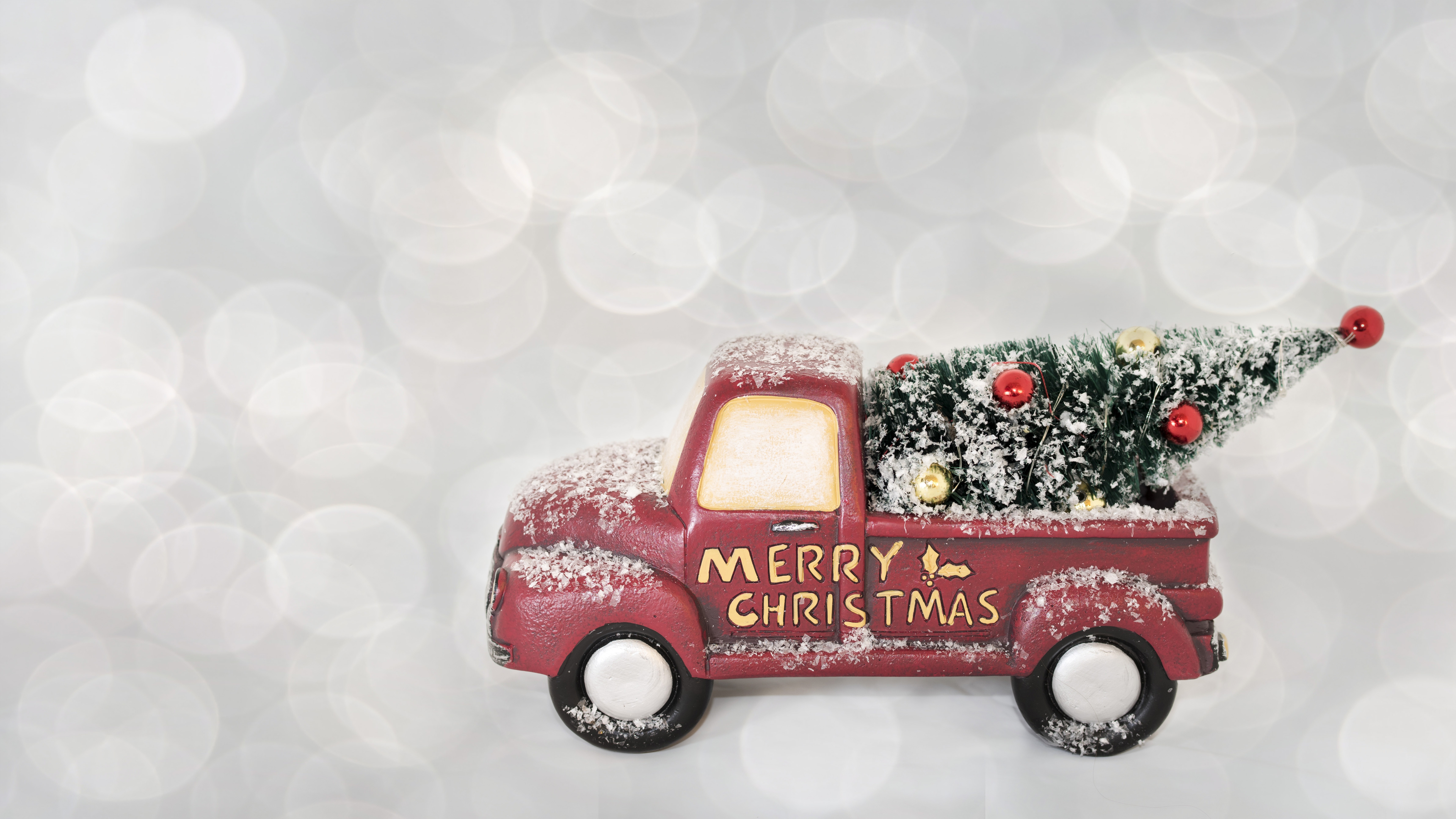 merry christmas, holiday, christmas, christmas tree, van