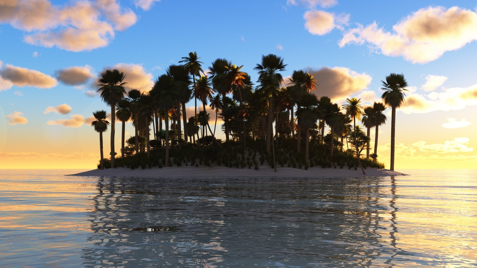 Handy-Wallpaper Insel, Ozean, Baum, Erde/natur, Wolke, Himmel, Sonnenuntergang kostenlos herunterladen.