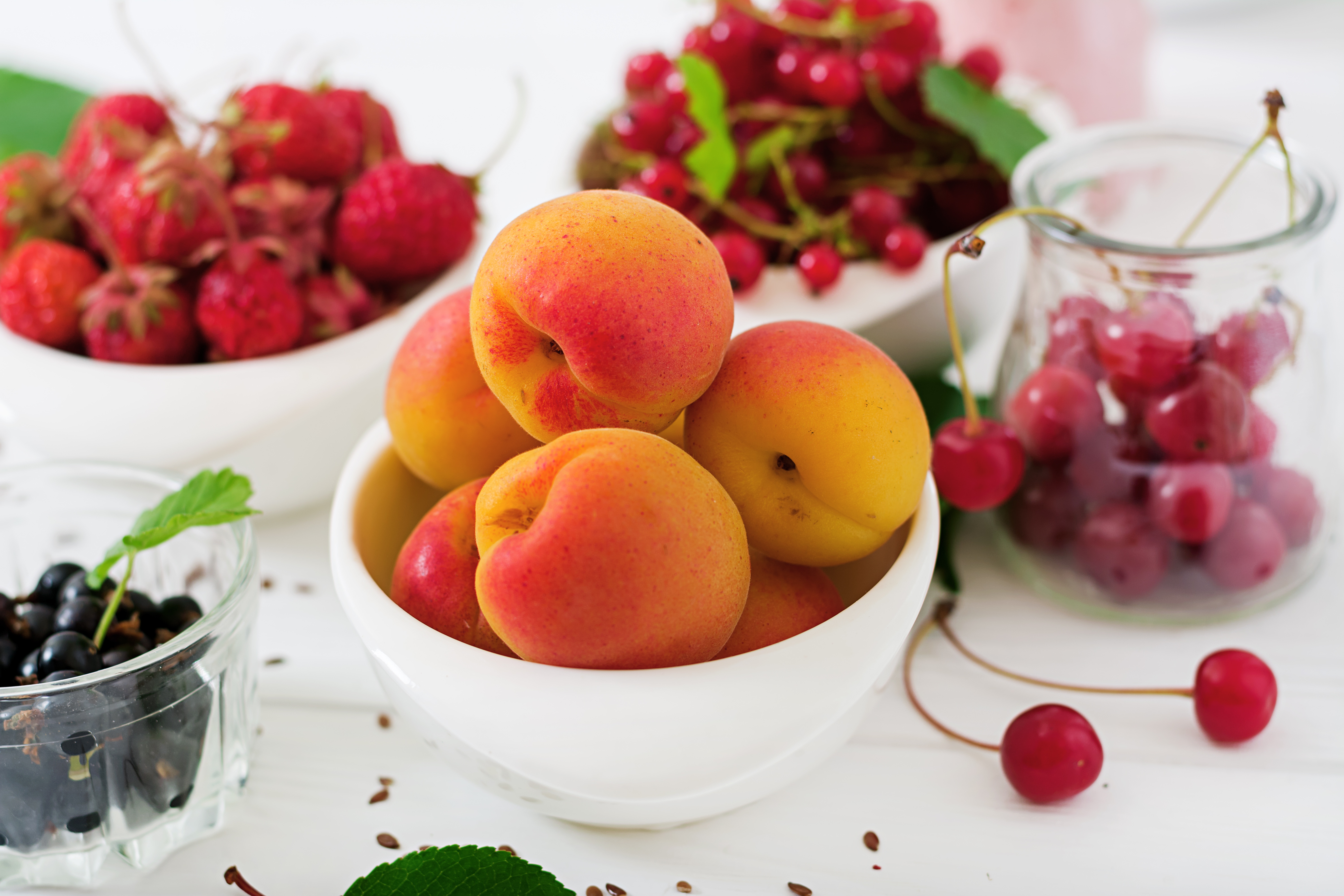 Free download wallpaper Fruits, Food, Cherry, Still Life, Berry, Fruit, Peach on your PC desktop