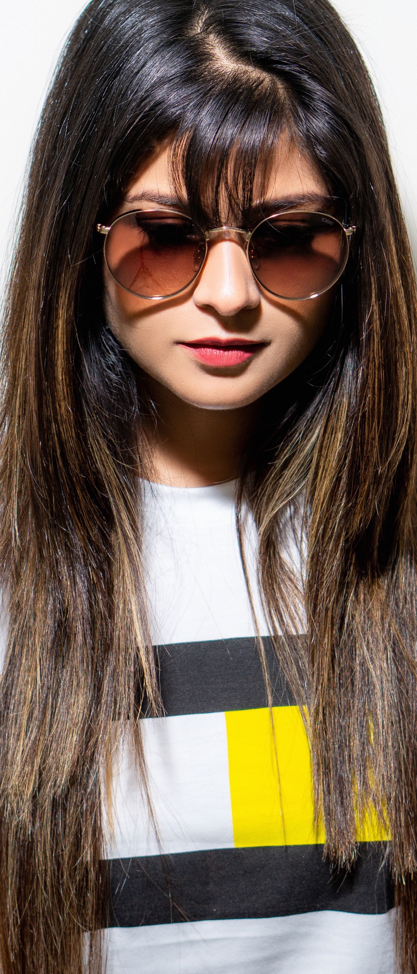 Download mobile wallpaper Brunette, Sunglasses, Model, Women, Long Hair for free.