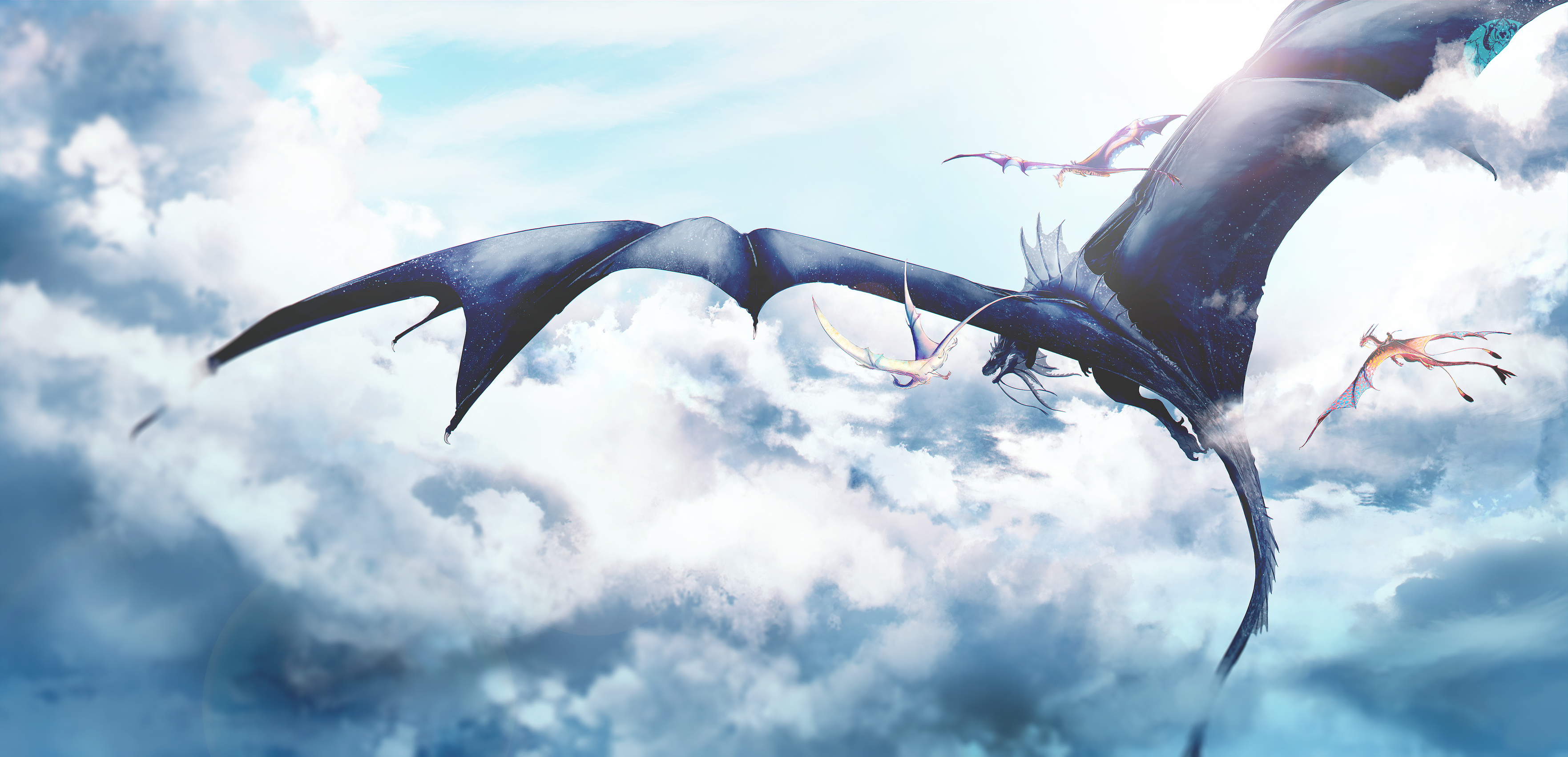 Download mobile wallpaper Fantasy, Dragon, Cloud for free.