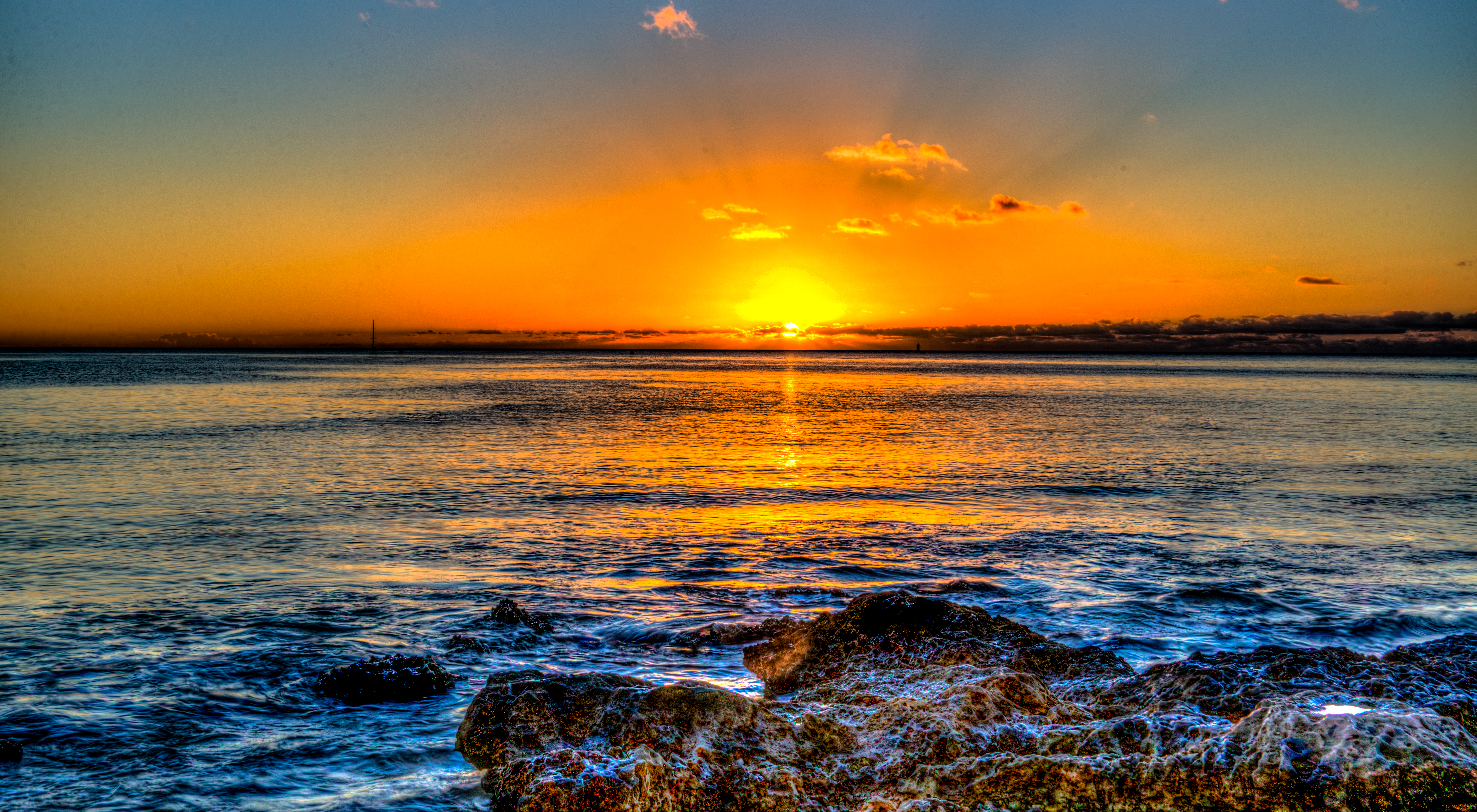 hawaii, nature, sunset, sea, horizon, ocean, surf HD wallpaper