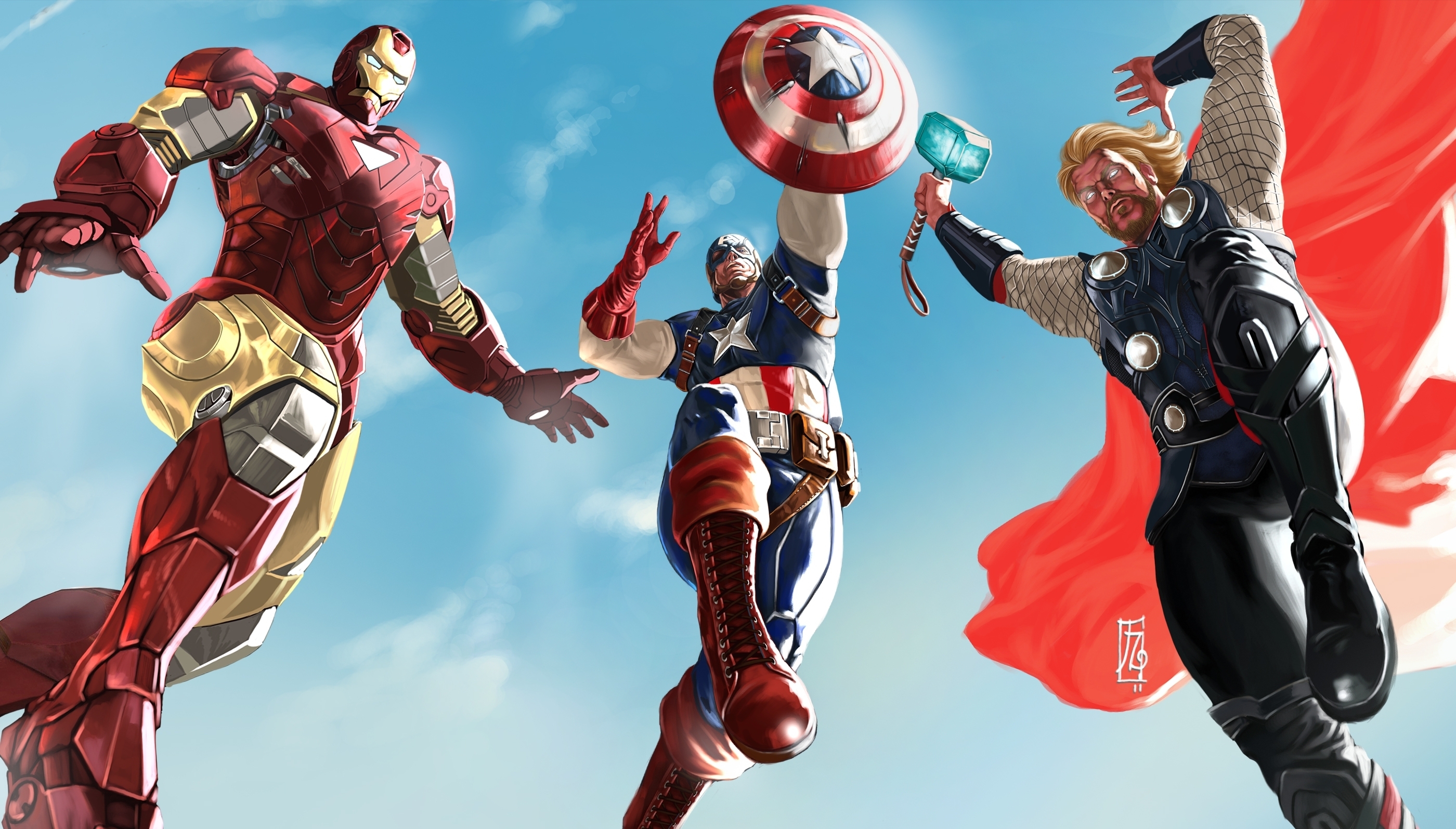 Download mobile wallpaper The Avengers, Avengers, Captain America, Thor, Movie, Iron Man for free.