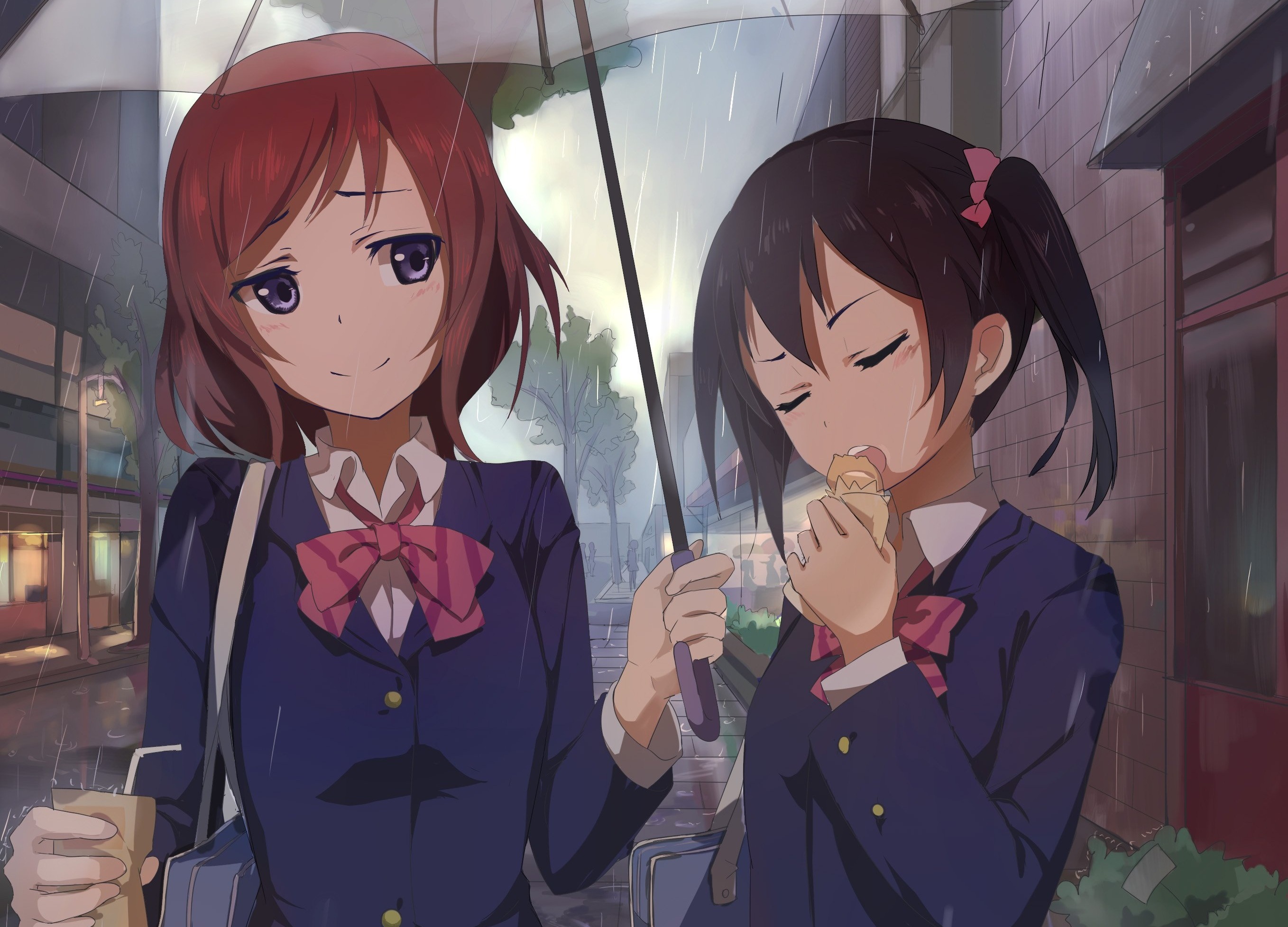 Download mobile wallpaper Anime, Rain, Maki Nishikino, Nico Yazawa, Love Live! for free.