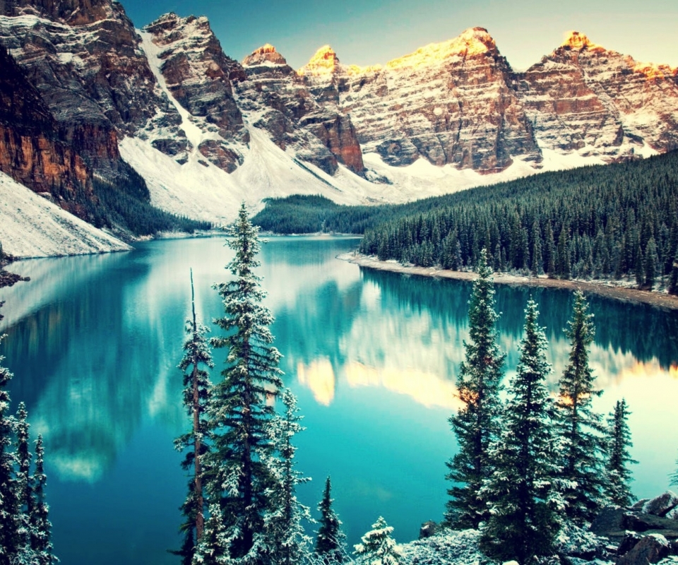 Download mobile wallpaper Lakes, Mountain, Lake, Reflection, Canada, Forest, Earth, Moraine Lake for free.