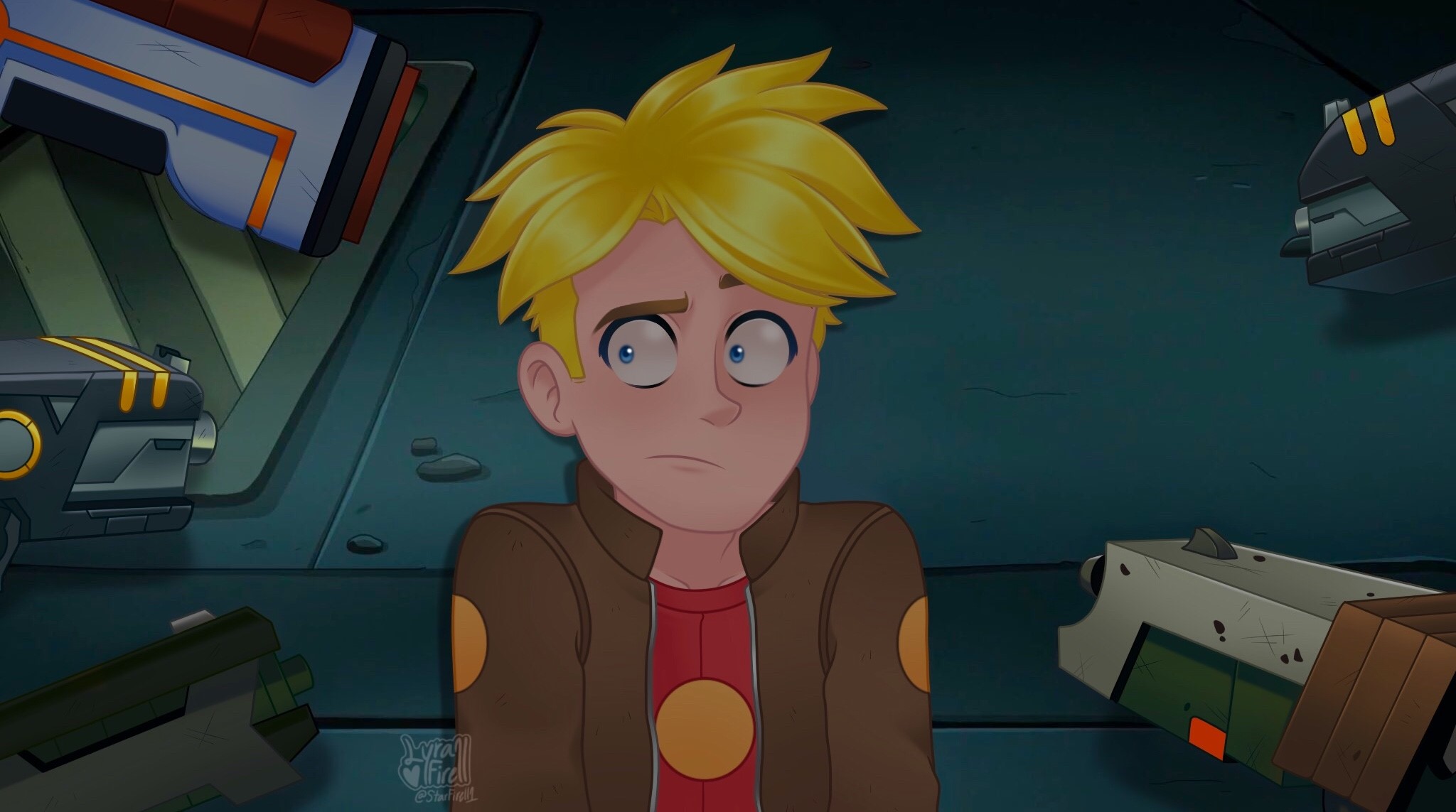 Free download wallpaper Weapon, Blonde, Jacket, Blue Eyes, Tv Show, Gary Goodspeed, Final Space on your PC desktop