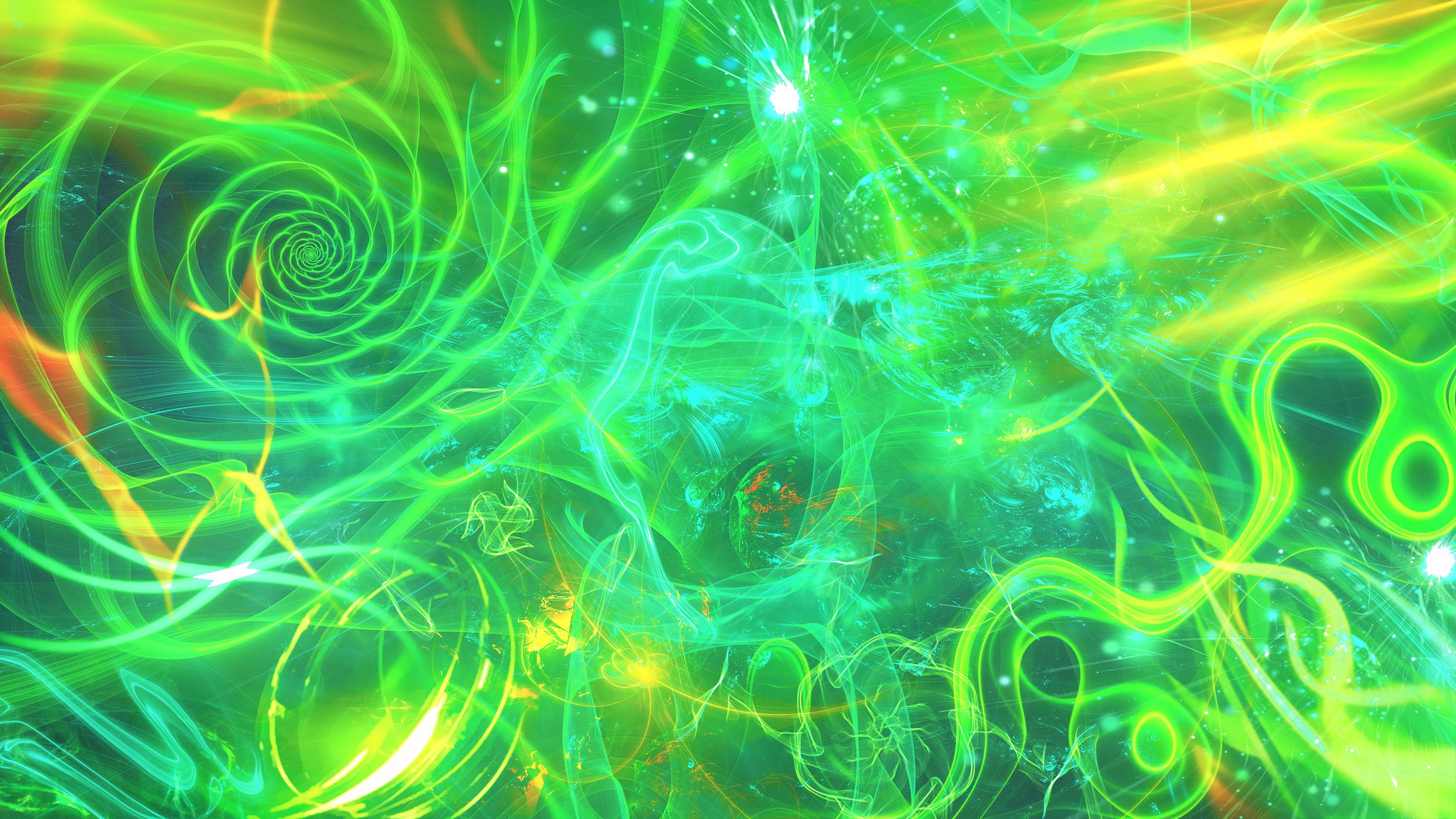 confused, bright, intricate, green, abstract, fractal