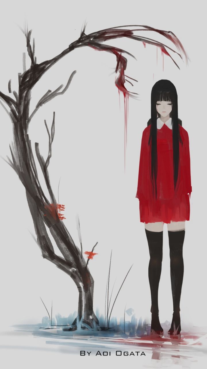 Download mobile wallpaper Anime, Tree, Sad, Original for free.