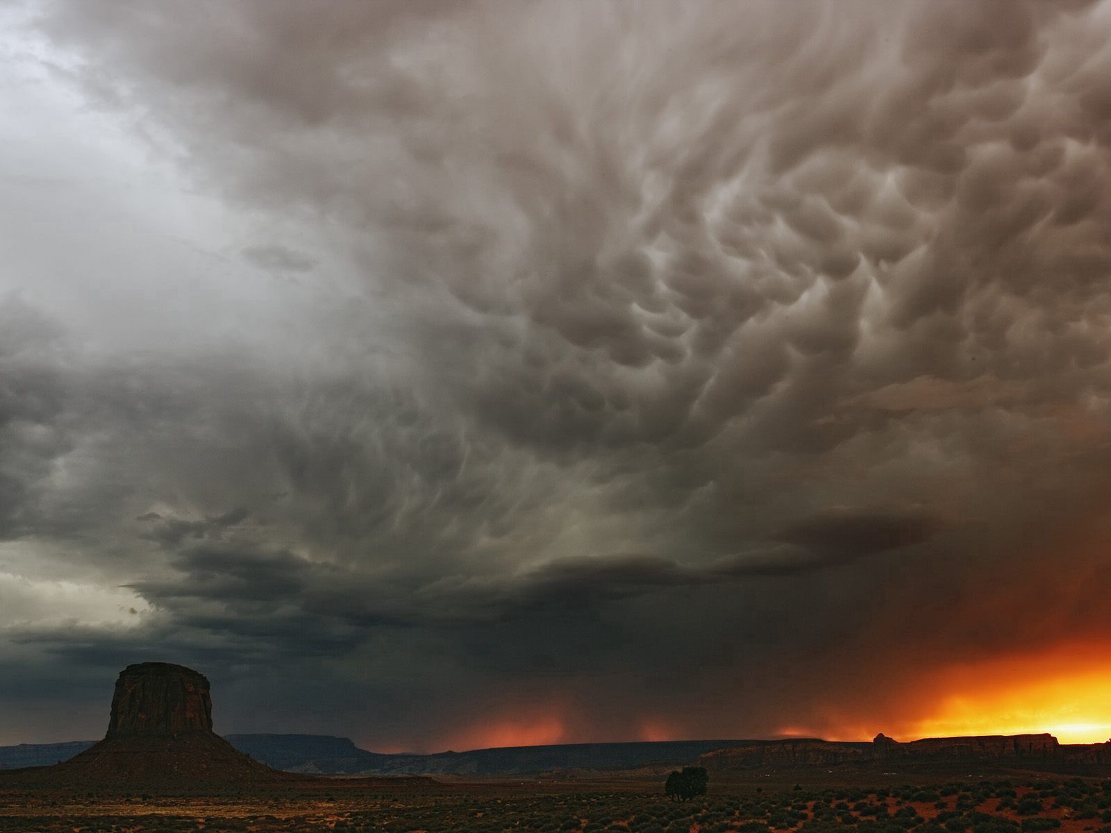 clouds, nature, sky, canyon, desert, shower, downpour 1080p