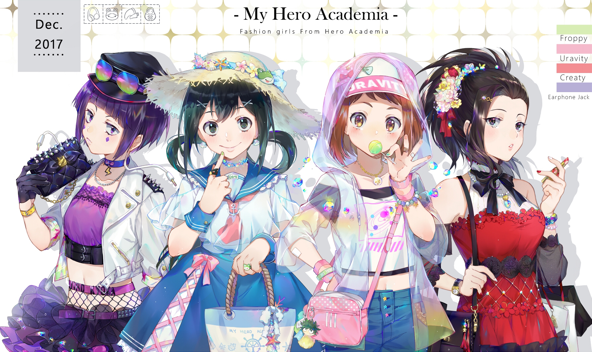 Laden Sie das Animes, Boku No Hero Academia, Ochaco Uraraka, Momo Yaoyorozu, Kyōka Jirō, Tsuyu Asui-Bild kostenlos auf Ihren PC-Desktop herunter
