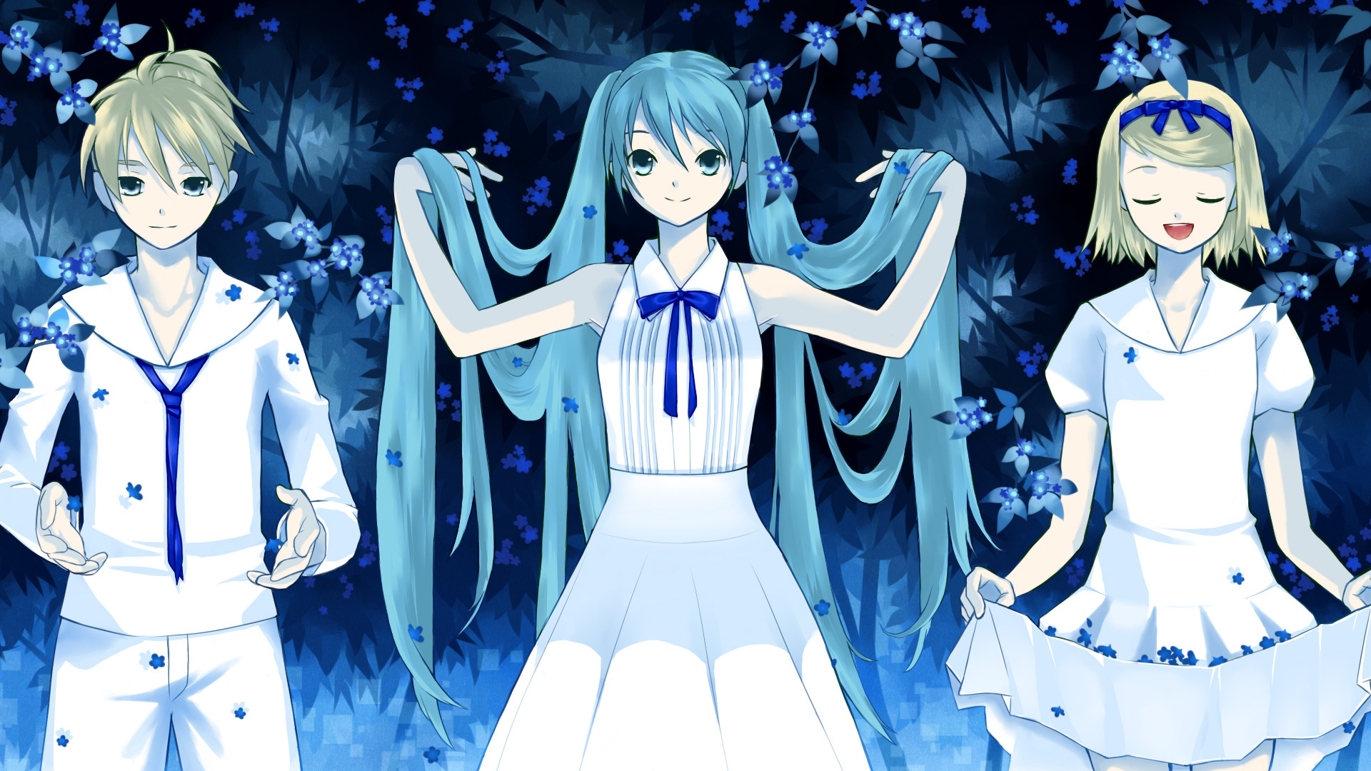 Laden Sie das Vocaloid, Hatsune Miku, Animes, Rin Kagamine, Len Kagamine-Bild kostenlos auf Ihren PC-Desktop herunter