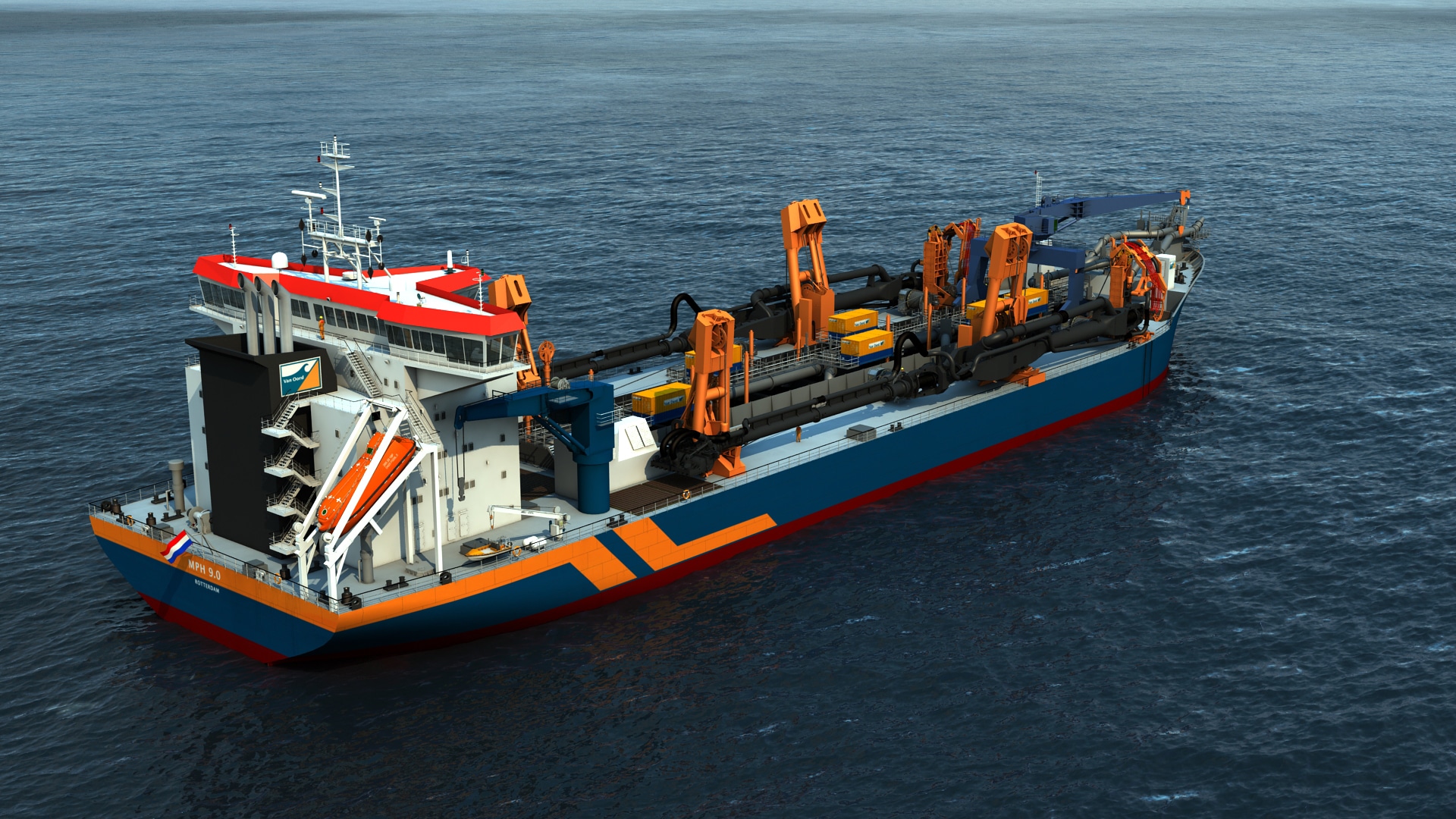 vehicles, offshore support vessel, ship, van oord vox amalia