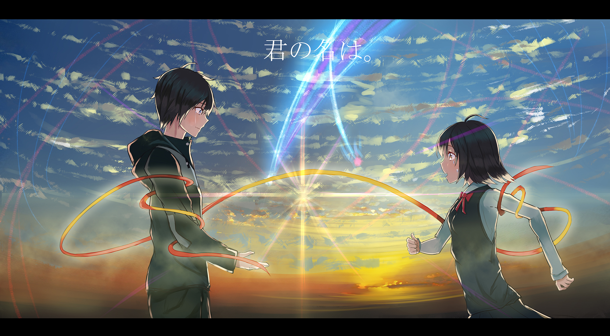 Free download wallpaper Anime, Your Name, Kimi No Na Wa, Mitsuha Miyamizu, Taki Tachibana on your PC desktop