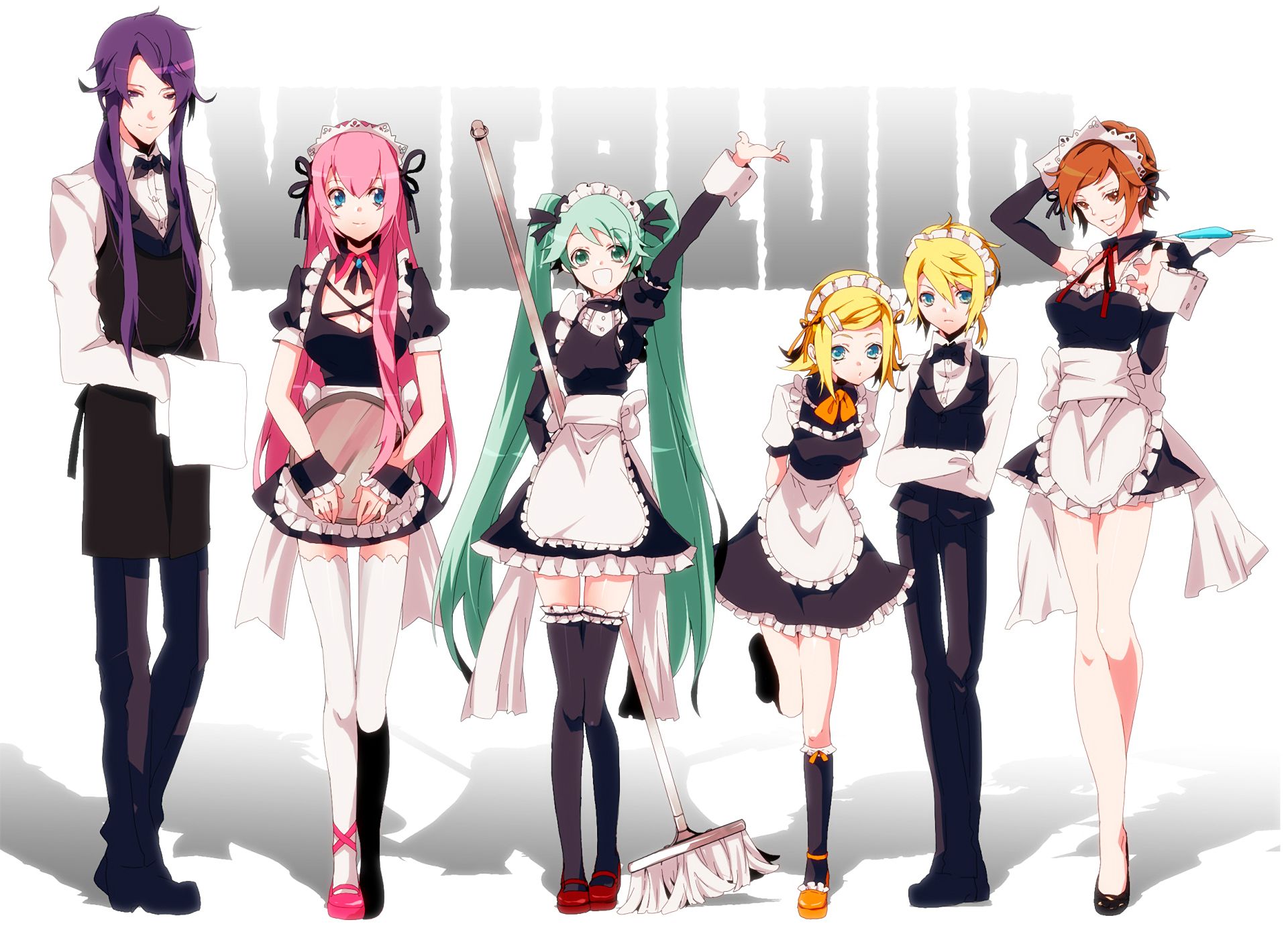 Handy-Wallpaper Vocaloid, Hatsune Miku, Animes, Lukas Megurin, Rin Kagamine, Len Kagamine, Meiko (Vocaloid), Kamui Gakupo kostenlos herunterladen.