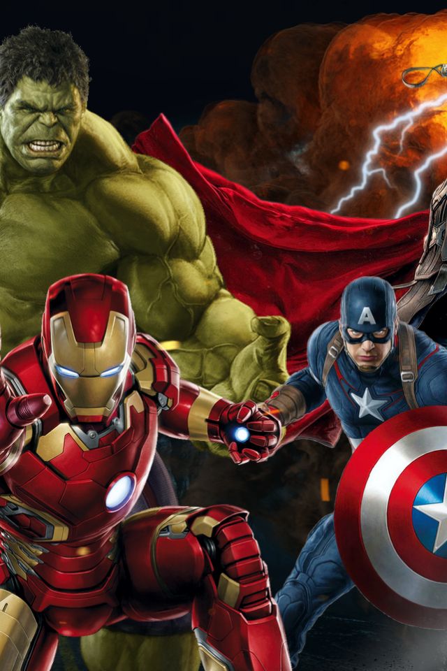 Download mobile wallpaper Hulk, Iron Man, Captain America, Avengers, Chris Evans, Movie, The Avengers, Avengers: Age Of Ultron for free.