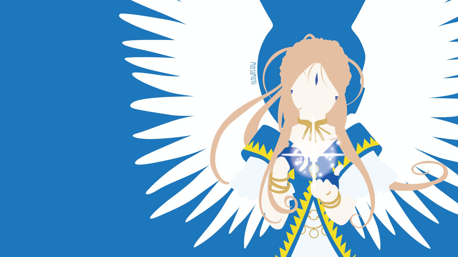 anime, ah! my goddess, belldandy (ah! my goddess), wings