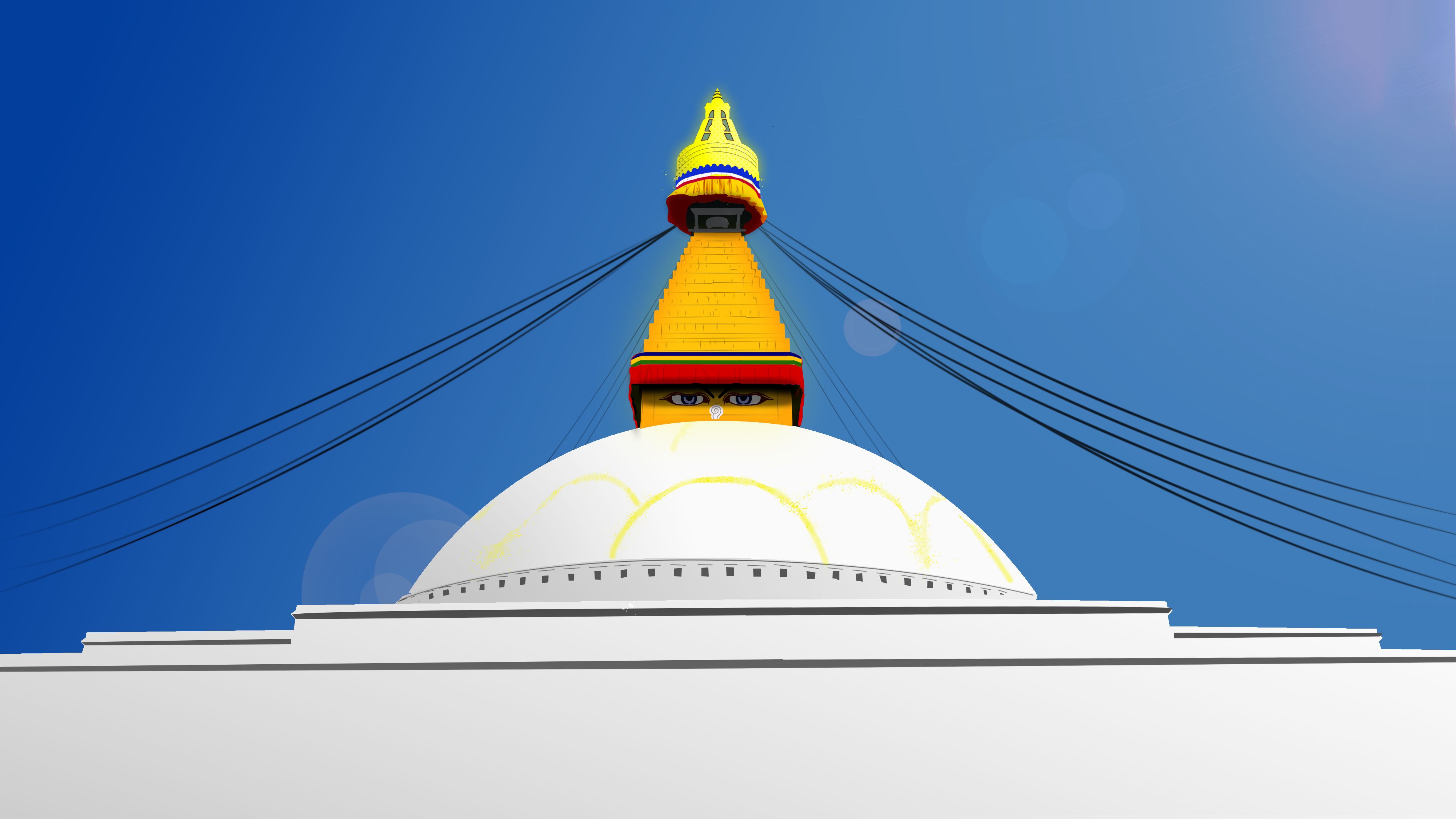 Handy-Wallpaper Tempel, Minimalistisch, Religiös, Stupa, Boudhanath kostenlos herunterladen.