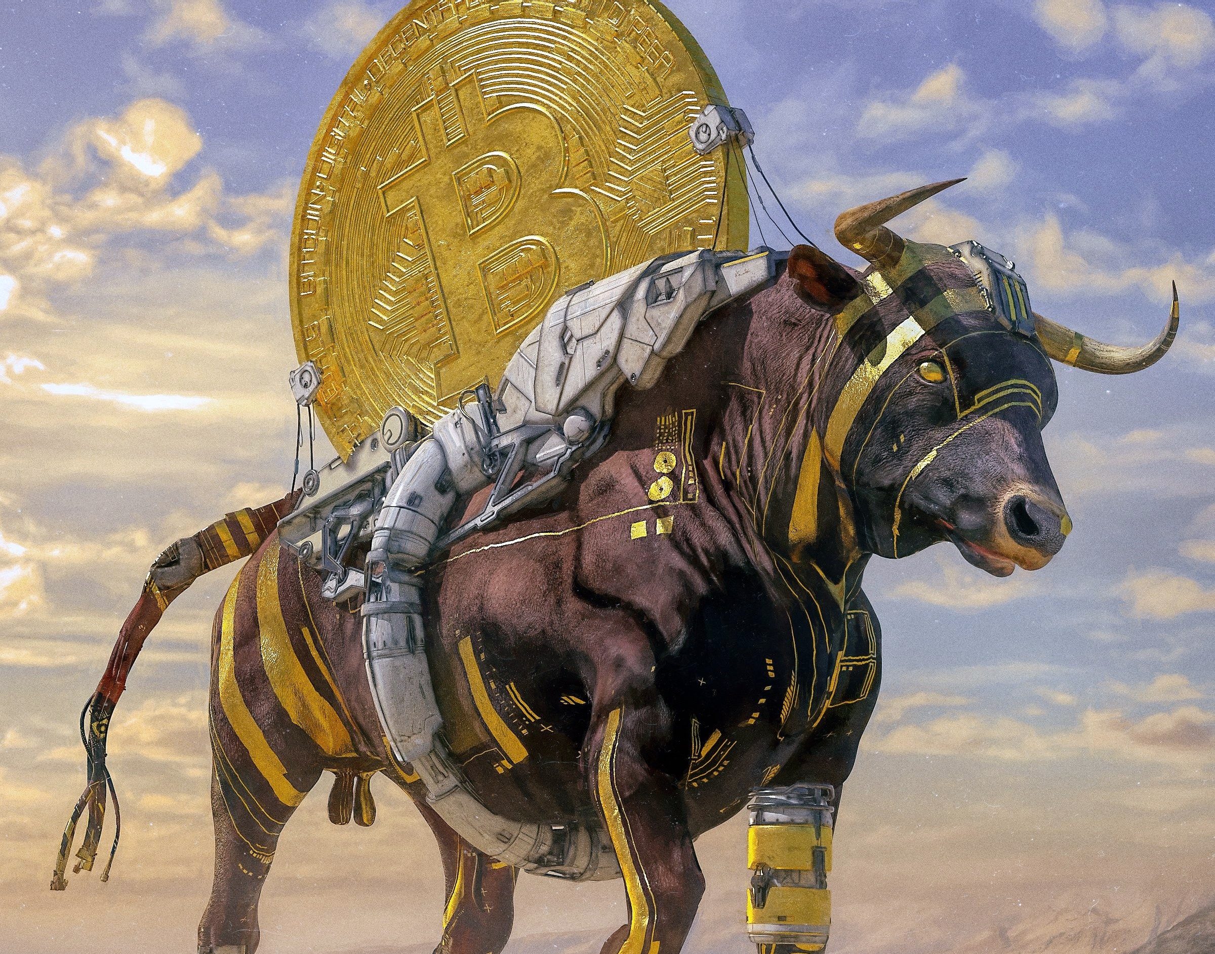 1011630 завантажити шпалери технології, bitcoin, бик, монета, криптовалюта, валюта - заставки і картинки безкоштовно