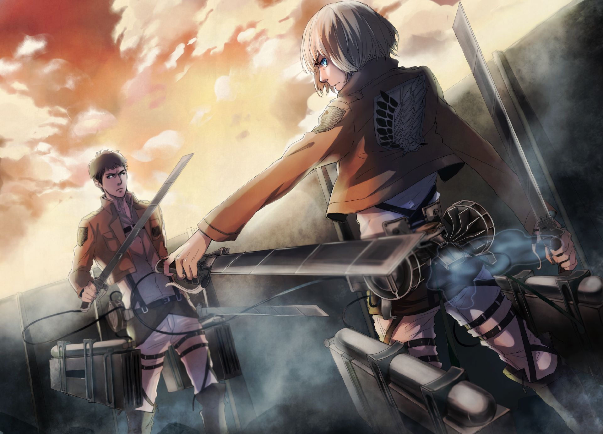 Download mobile wallpaper Anime, Armin Arlert, Shingeki No Kyojin, Attack On Titan, Jean Kirstein for free.