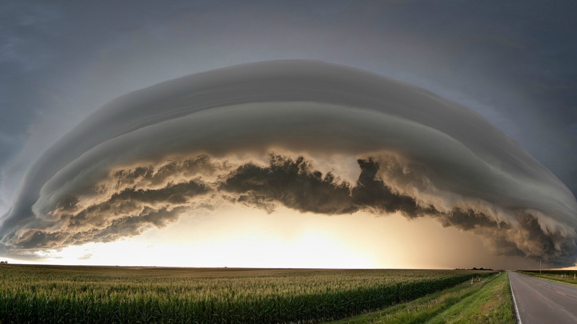 Download mobile wallpaper Earth, Field, Storm, Cloud for free.