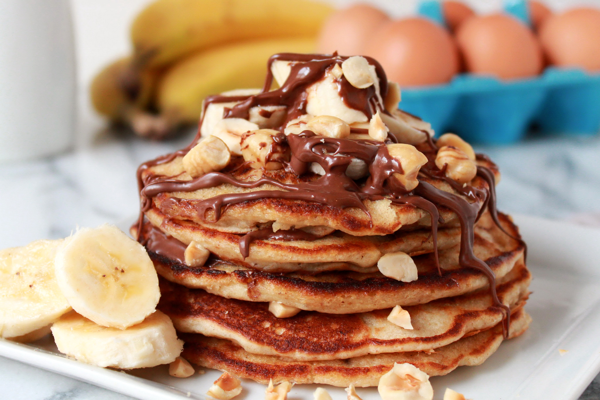 Download mobile wallpaper Food, Chocolate, Banana, Breakfast, Pancake for free.