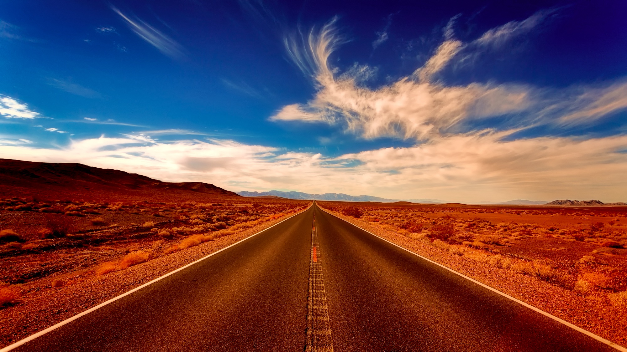 Download mobile wallpaper Landscape, Desert, Road, Cloud, Man Made for free.