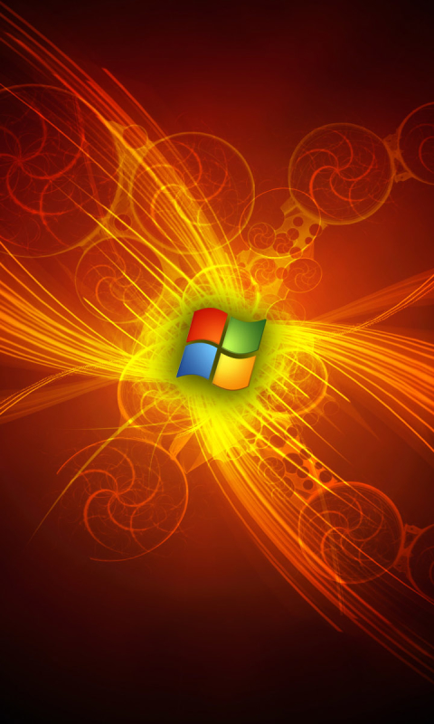 Скачати мобільні шпалери Вікна, Вогонь, Мікрософт, Полум'я, Технології, Логотип, Windows 7 безкоштовно.