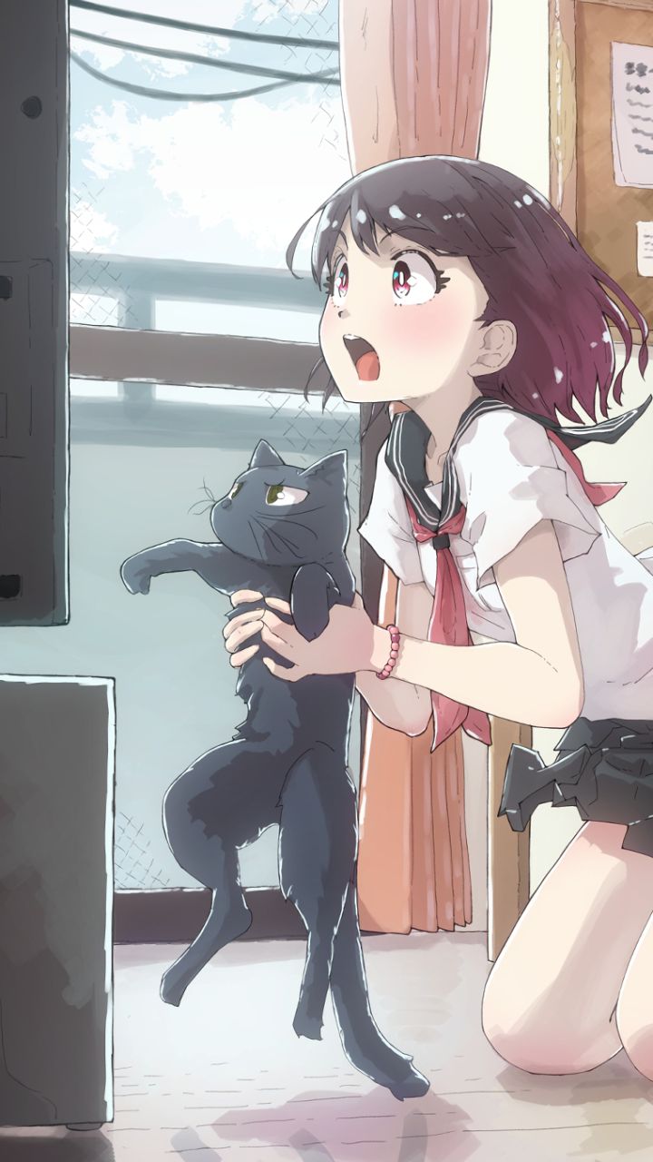 Download mobile wallpaper Anime, Cat, Original for free.