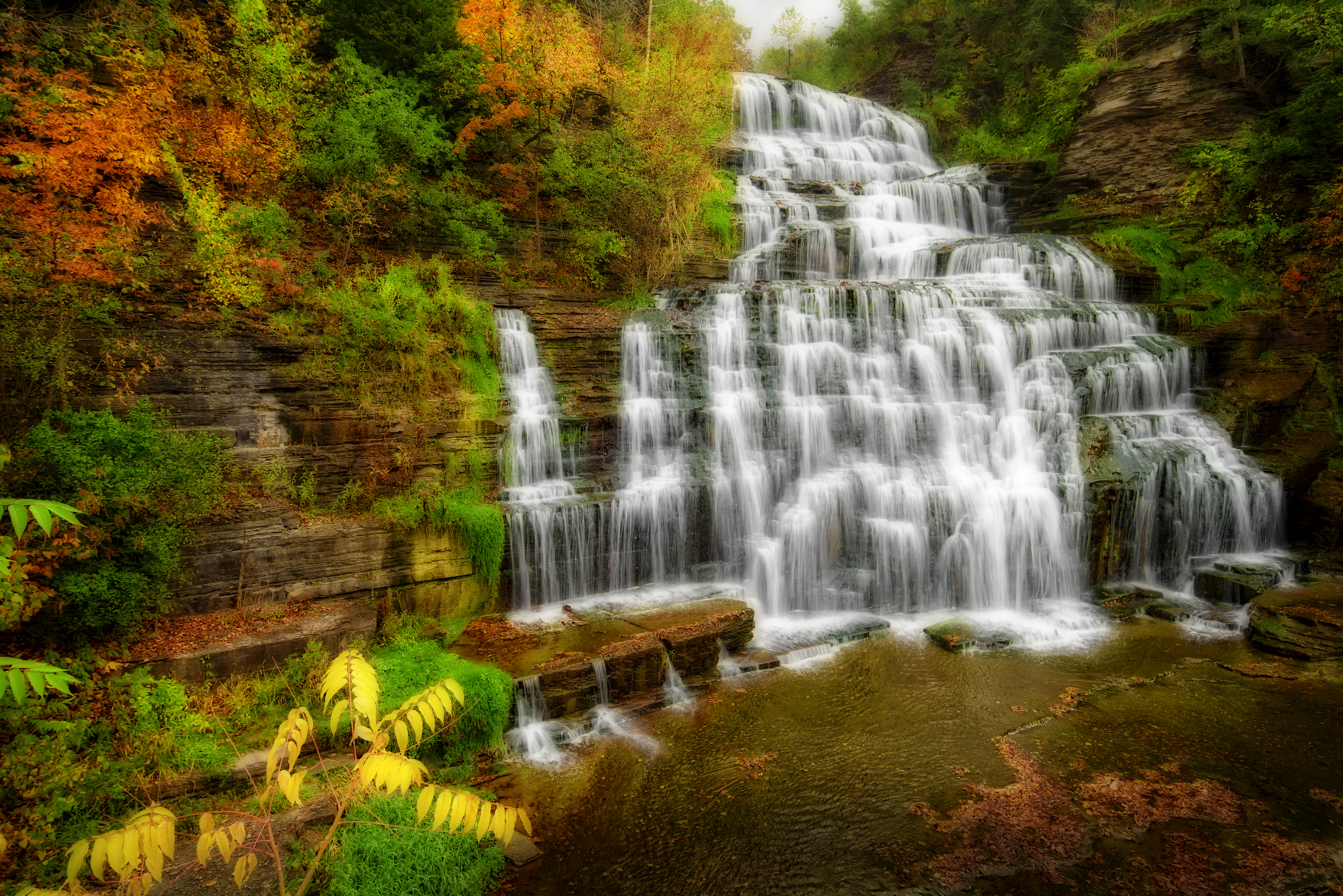 Handy-Wallpaper Herbst, Wasserfälle, Wasserfall, Hdr, Erde/natur kostenlos herunterladen.