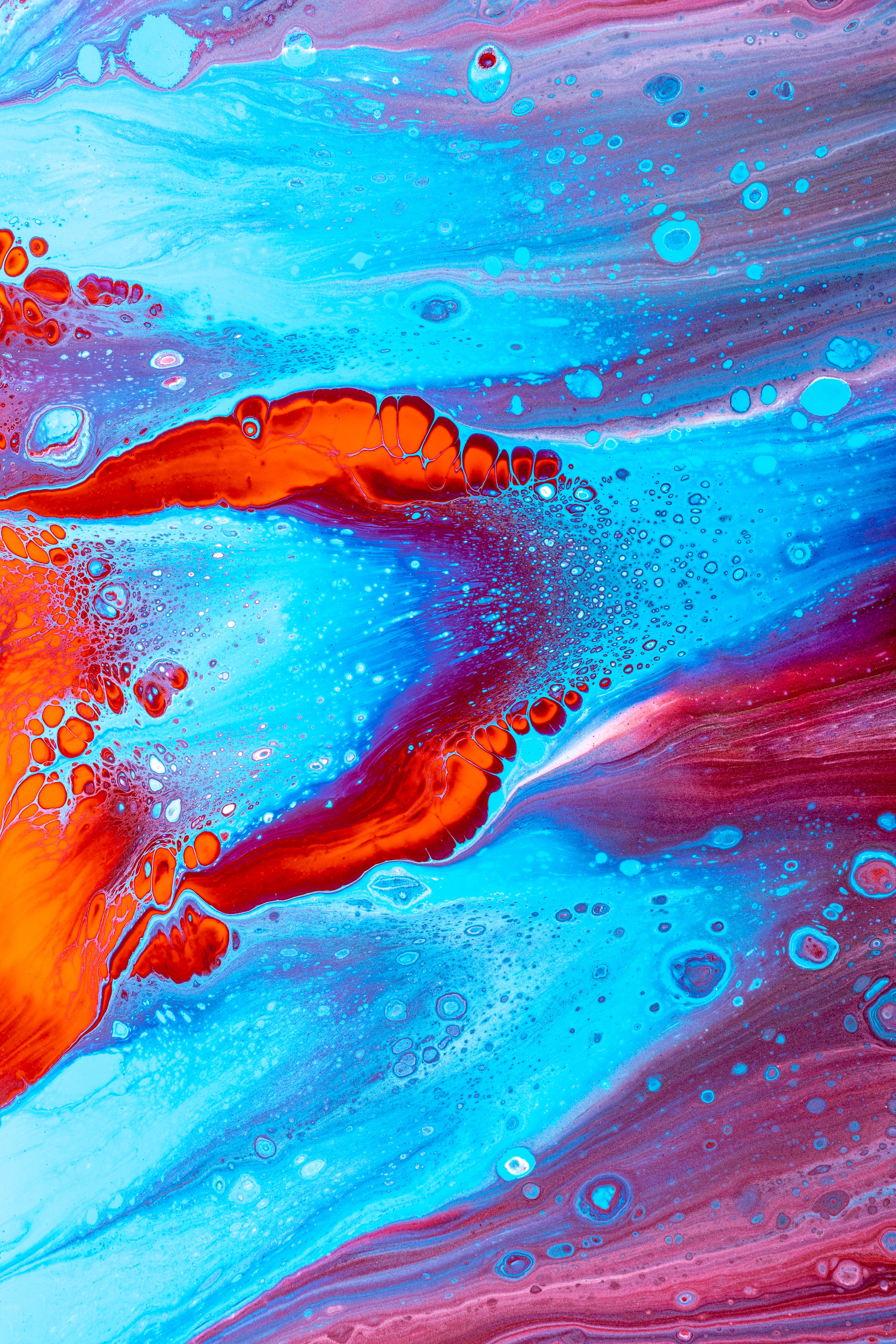 Download mobile wallpaper Macro, Motley, Divorces, Multicolored, Paint, Liquid, Abstract for free.