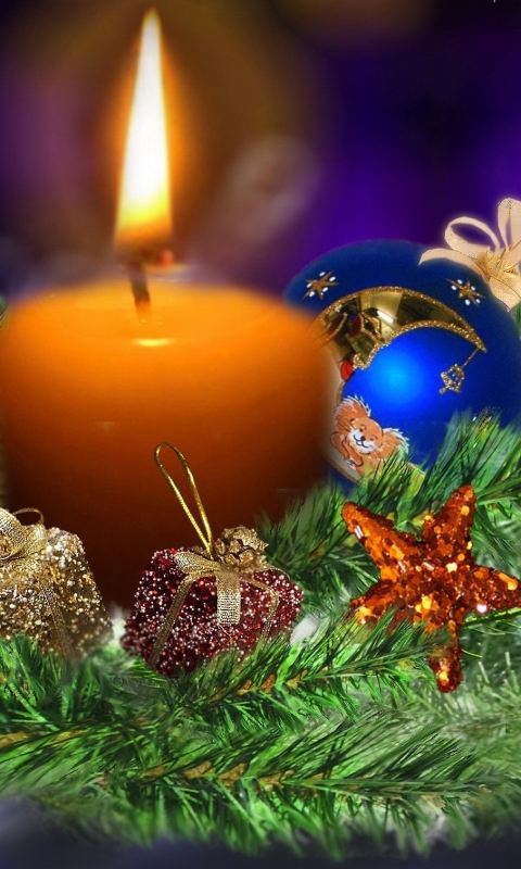 Download mobile wallpaper Christmas, Holiday, Candle, Christmas Ornaments for free.