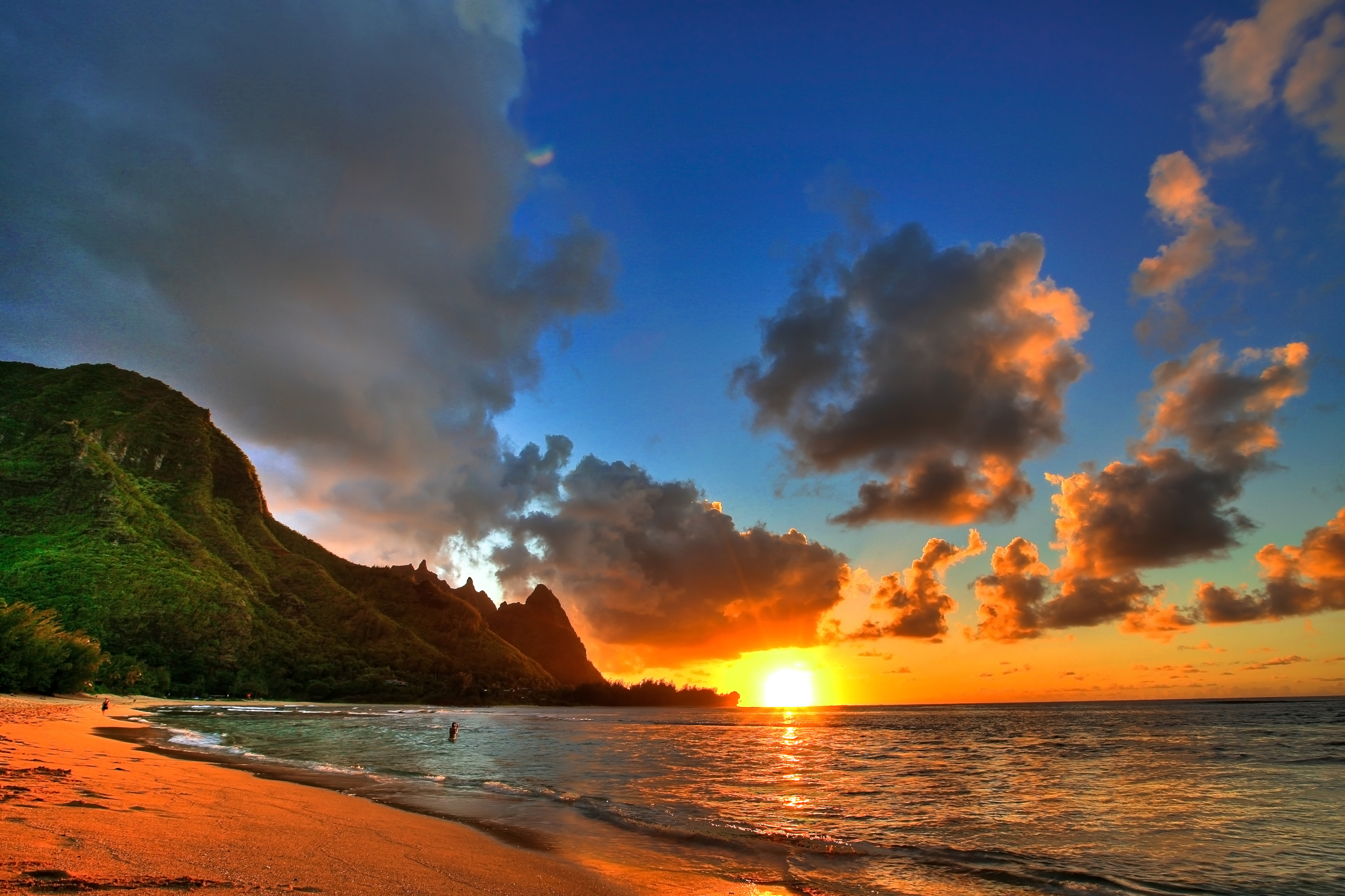 Free download wallpaper Water, Sunset, Sun, Beach, Sand, Ocean, Earth, Cloud, Coastline on your PC desktop