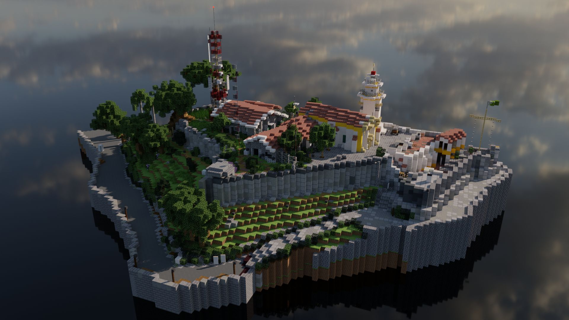 Descarga gratis la imagen Minecraft, Fortaleza, Isla, Videojuego en el escritorio de tu PC