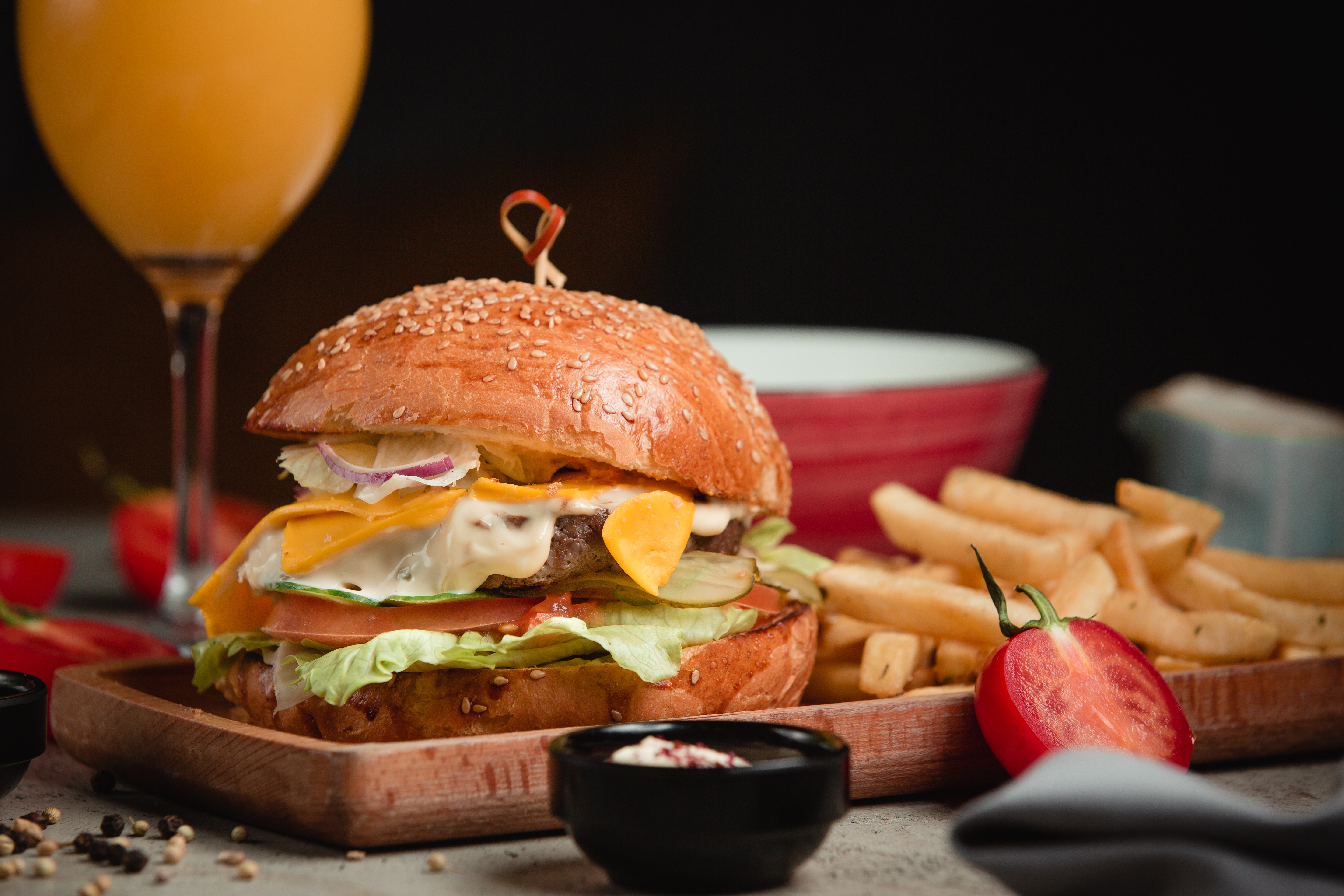 Free download wallpaper Food, Still Life, Burger, French Fries on your PC desktop