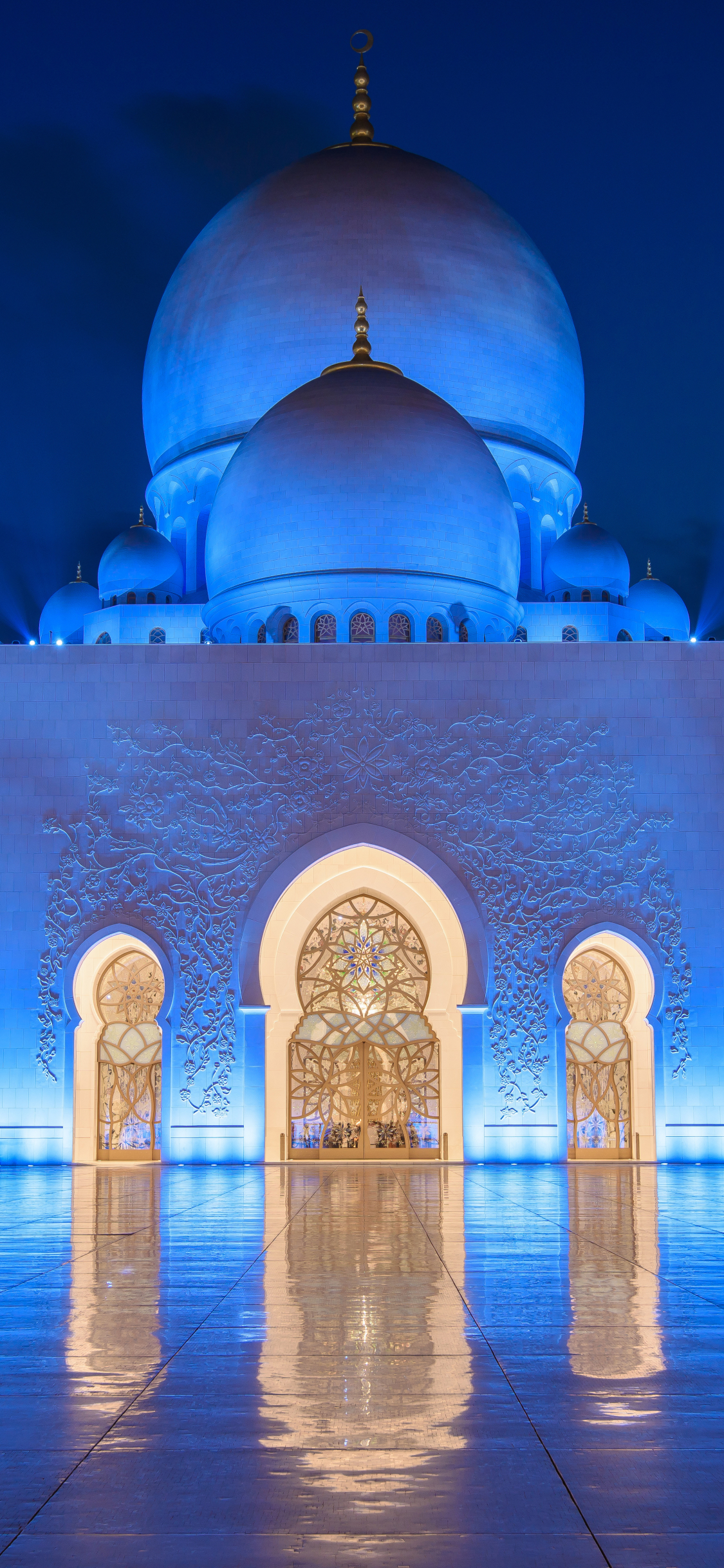 Download mobile wallpaper Night, Architecture, Dome, United Arab Emirates, Abu Dhabi, Mosque, Religious, Sheikh Zayed Grand Mosque, Mosques for free.