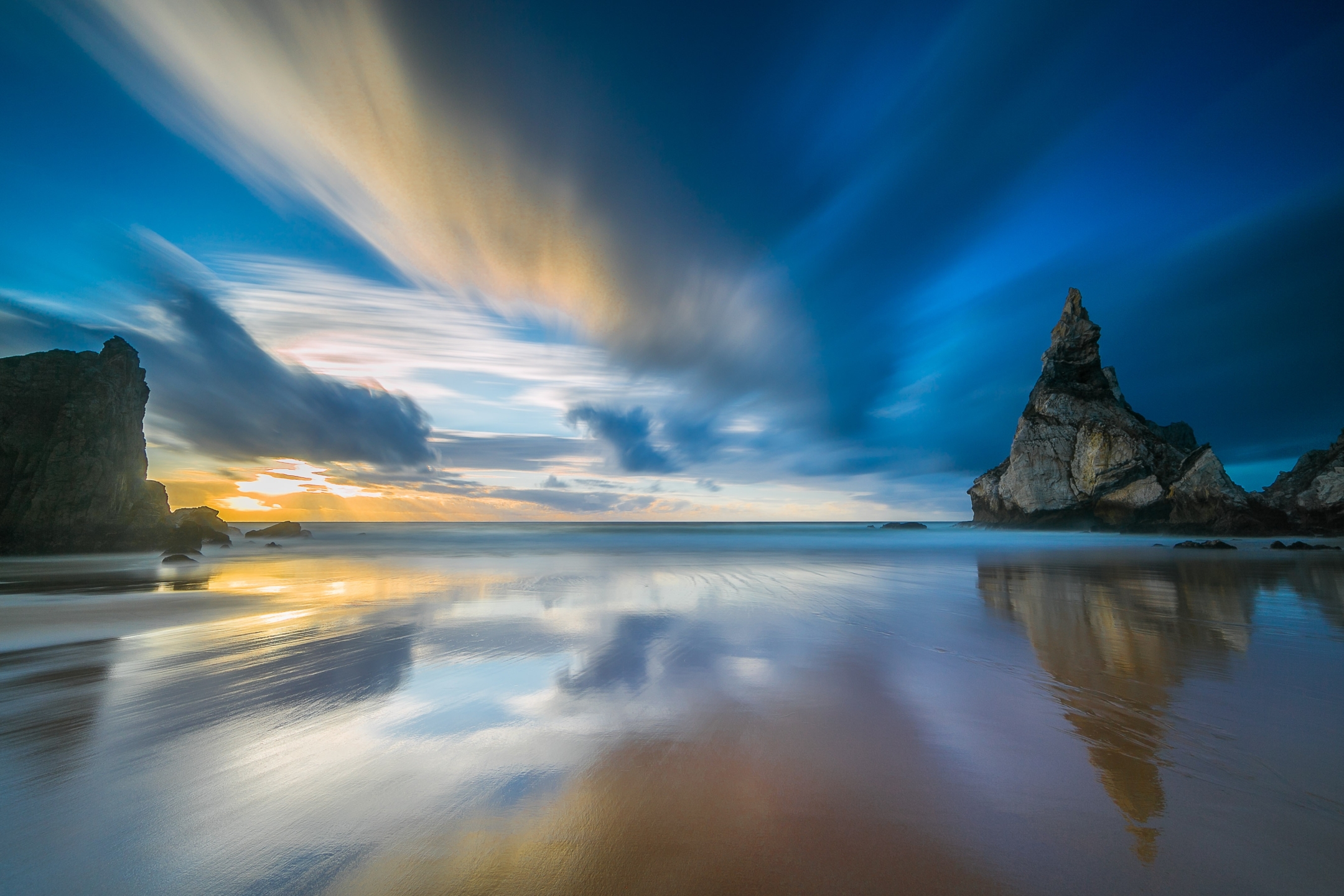 Descarga gratis la imagen Naturaleza, Cielo, Horizonte, Reflexión, Océano, Nube, Tierra/naturaleza, Reflejo en el escritorio de tu PC