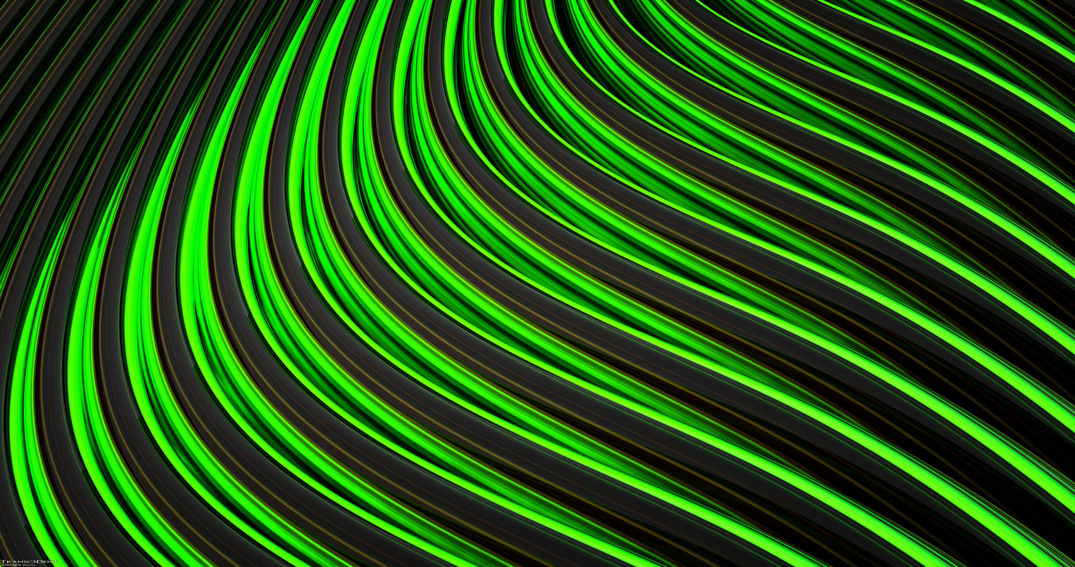 stripes, abstract, black, green, lines, streaks, winding, sinuous HD wallpaper