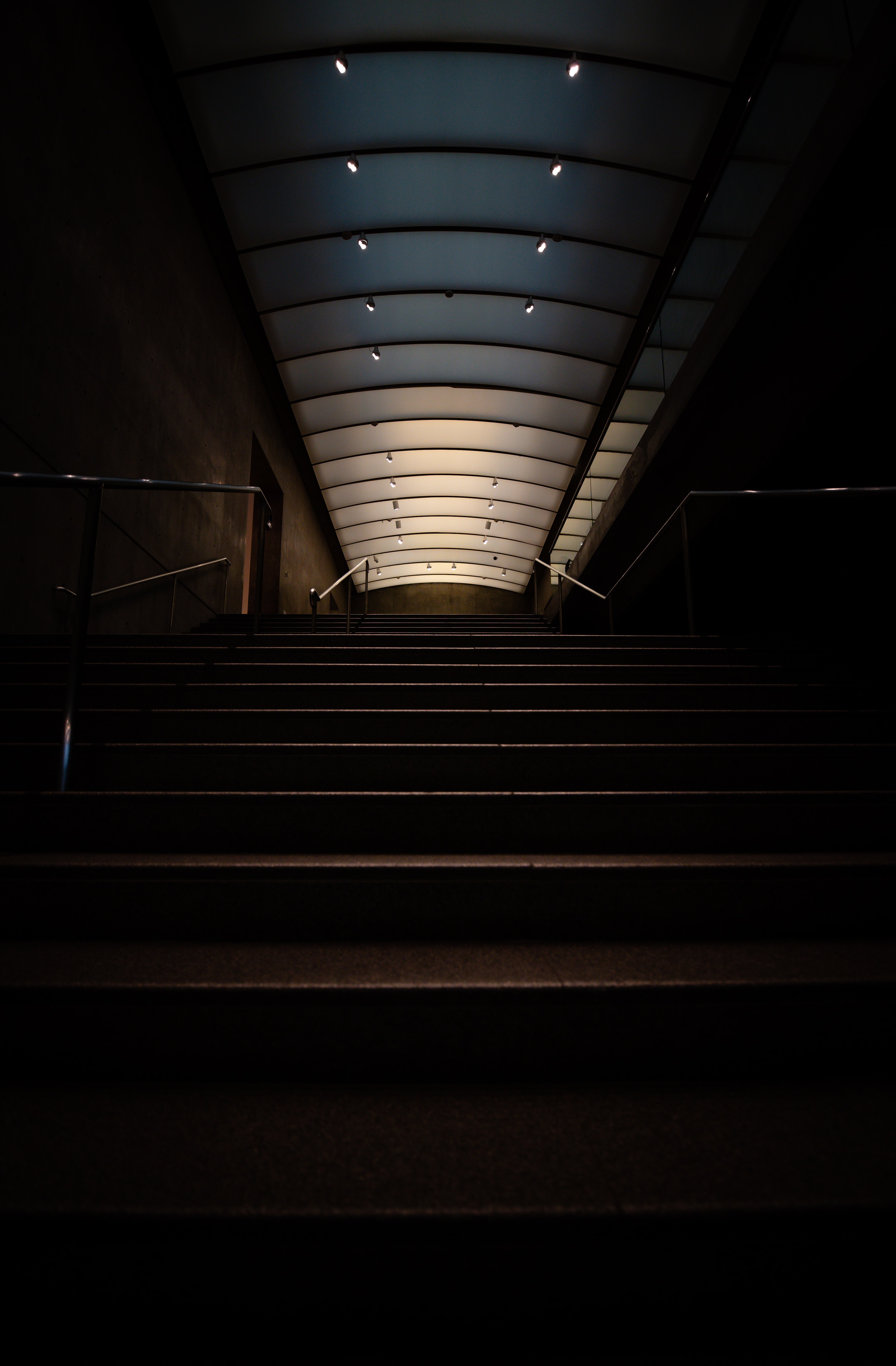 stairs, dark, building, ladder, tunnel for android