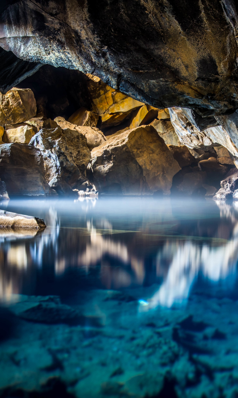 Handy-Wallpaper Natur, Höhle, Erde/natur, Spiegelung, Betrachtung, Höhlen kostenlos herunterladen.