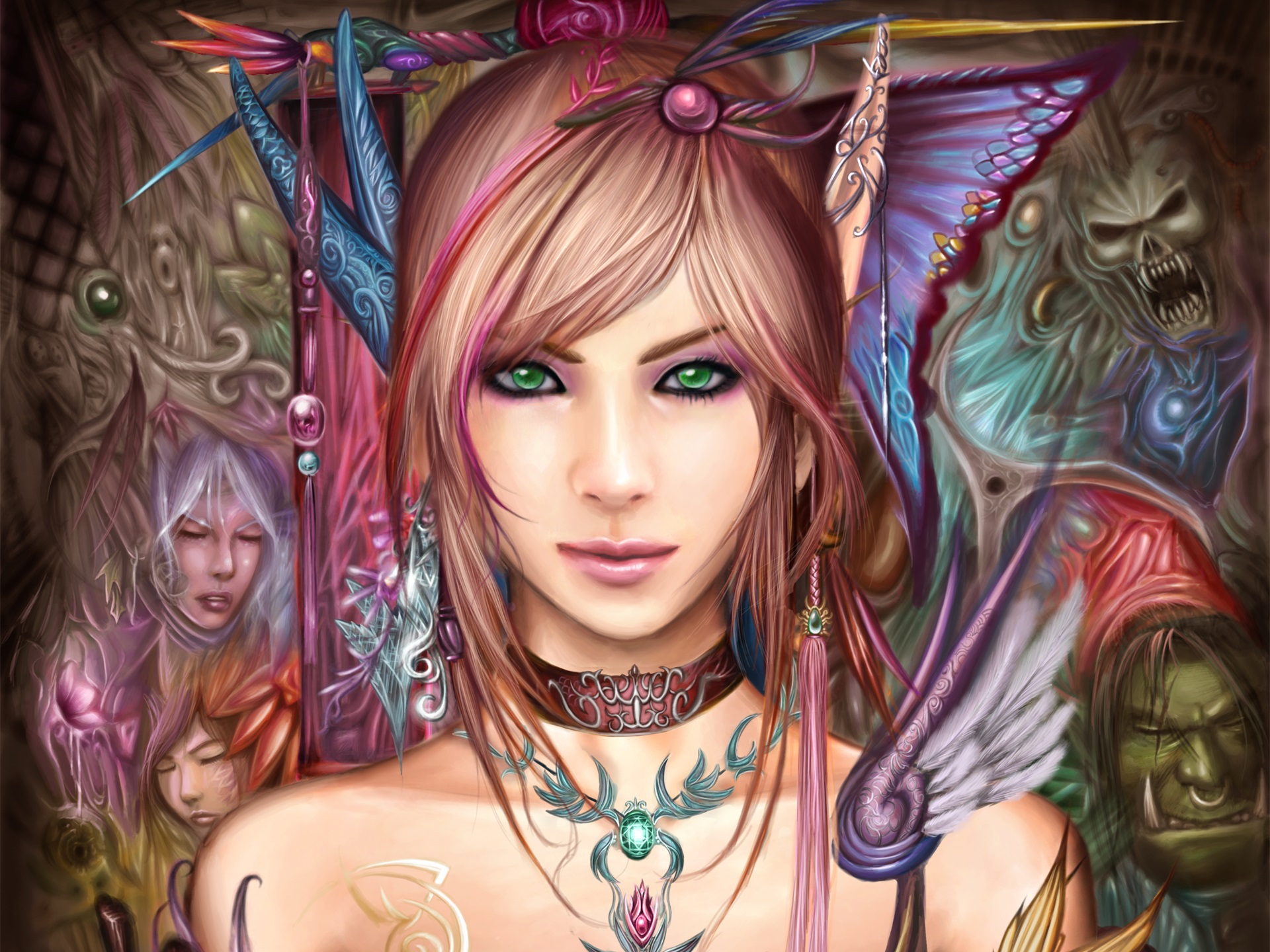 Free download wallpaper Fantasy, Warcraft, Elf, Green Eyes, Video Game, Pointed Ears, World Of Warcraft on your PC desktop